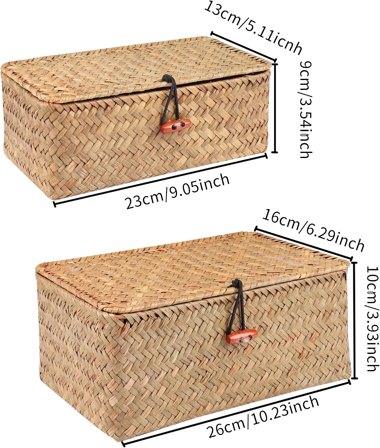 Wicker Shelf Baskets / Natural / Set of 2