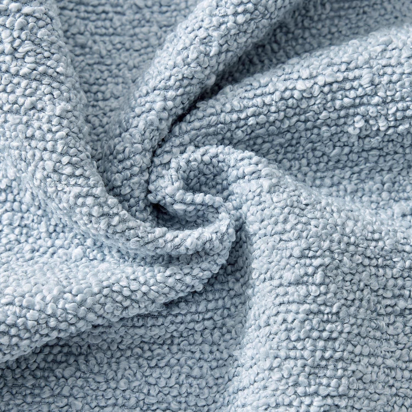 Decorative Boucle Throw Pillow Covers Textured Square Pillowcaes / 20 x 20 / Light Blue / Set of 2