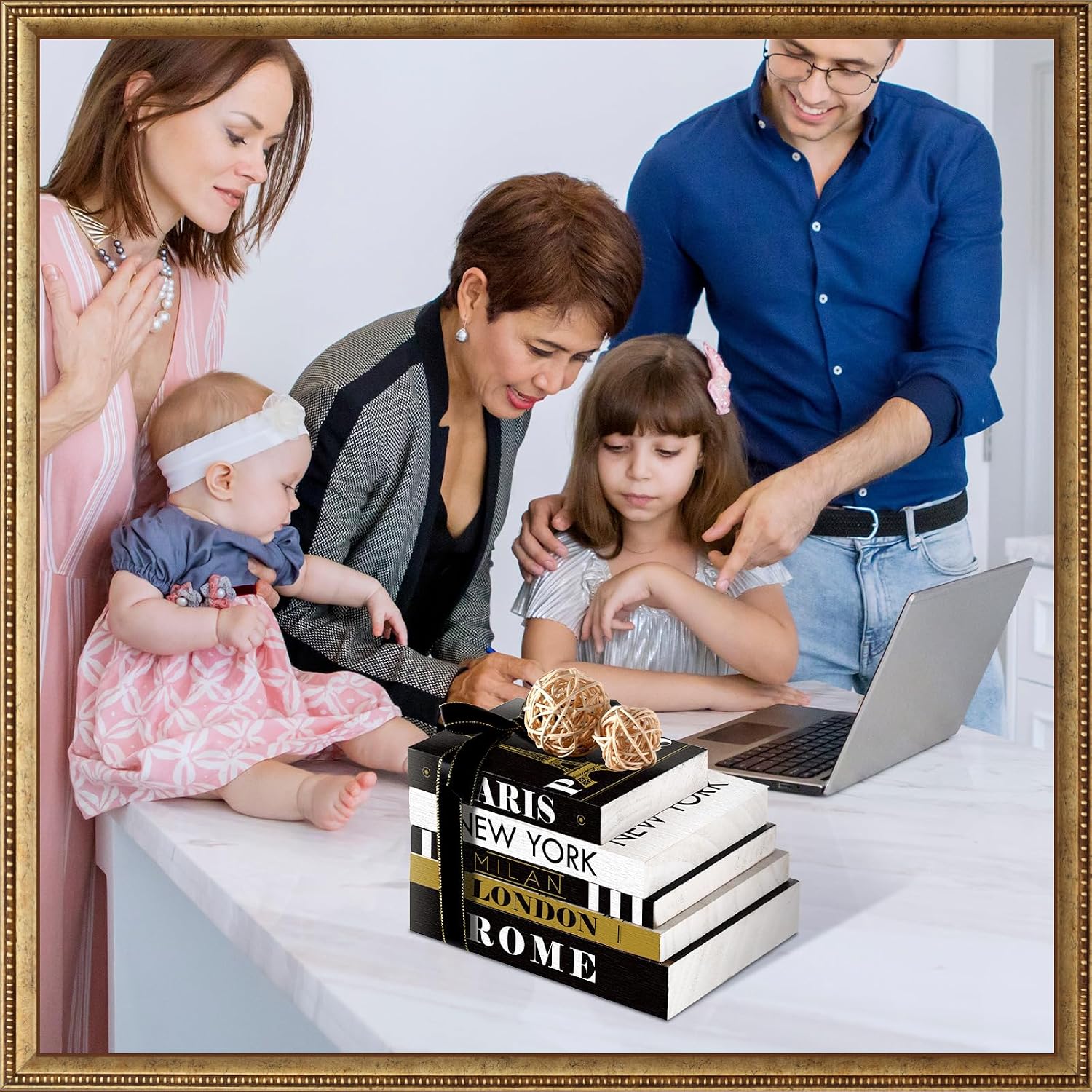 Wooden Books Decor / Set of 5