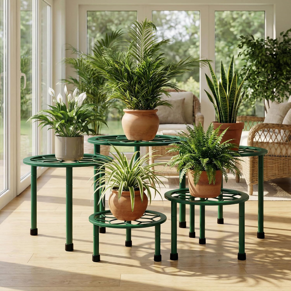 Metal Plant Stand Indoor Outdoor,Indoor Plant Stands for Patio Rust Proof,Heavy Duty Flower Pot Stands for Multiple