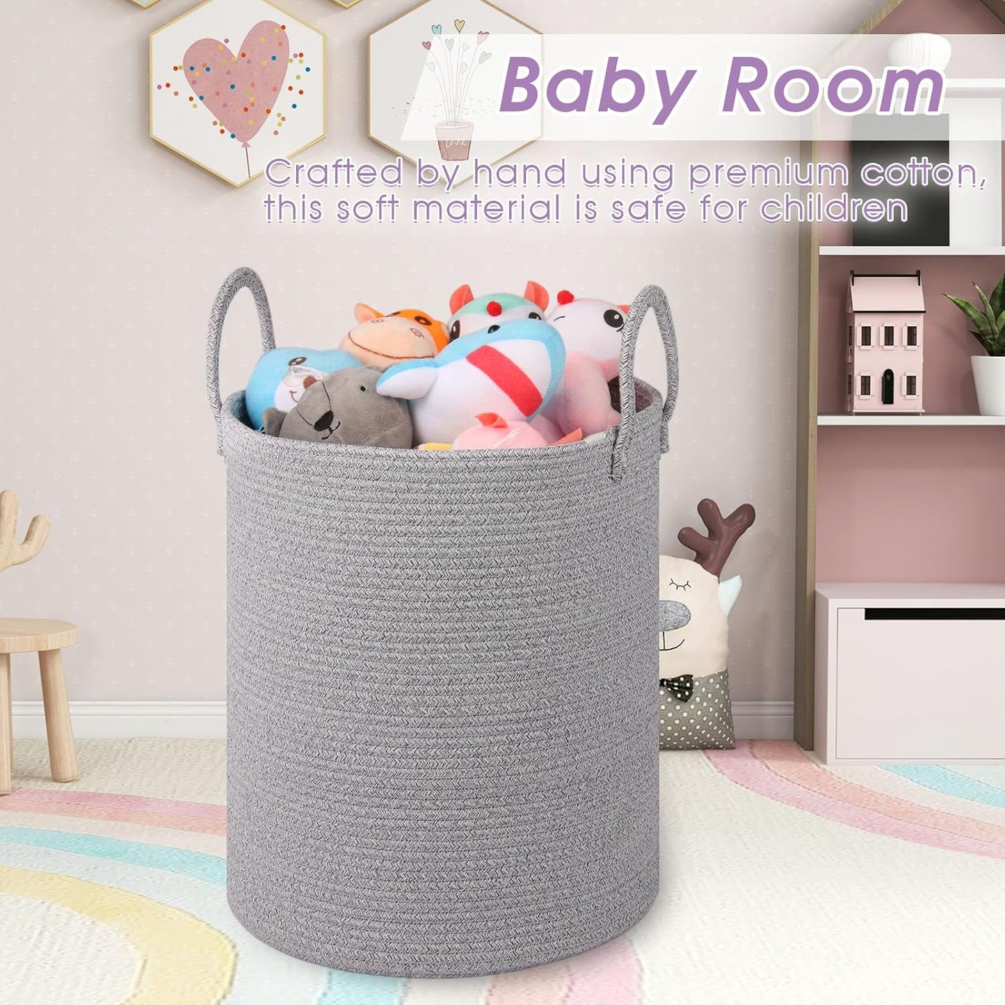 Large Laundry Basket / Light Grey / 60L