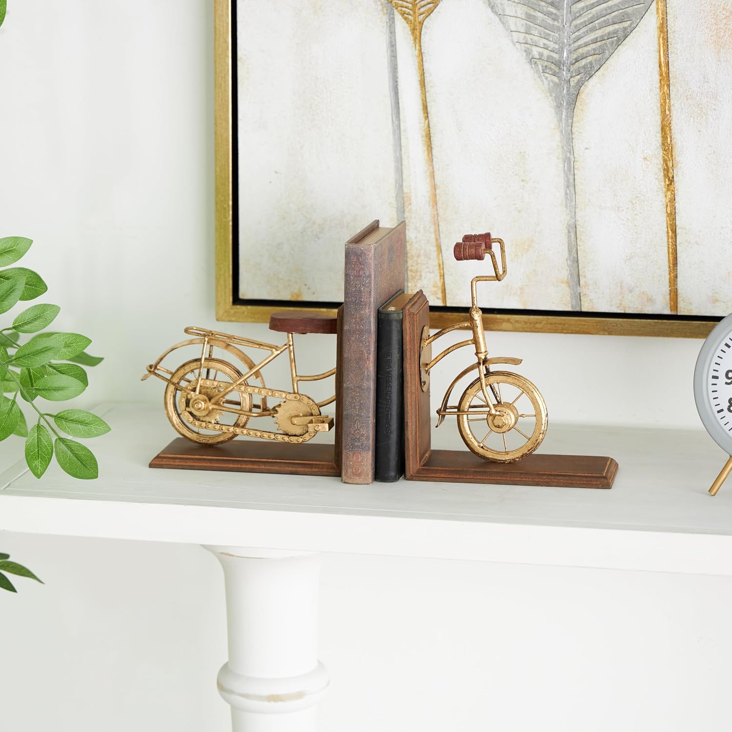 Wooden Bike Decorative Bookends Non Skid Bookends / 9 Inch / Set of 2