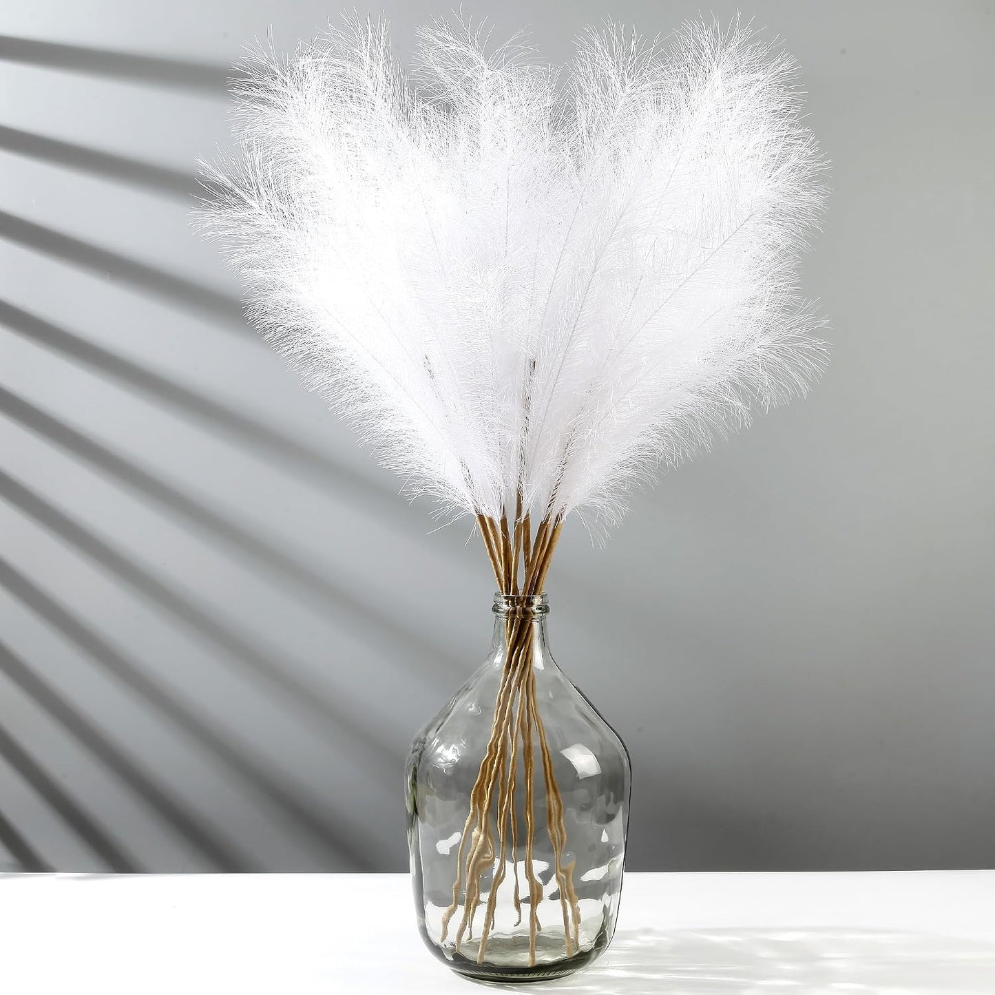 Faux Pampas Grass Decor 38"/ Tall Fake Pompas Floral Large Artificial / White / 3.1 Inch / Set of 12