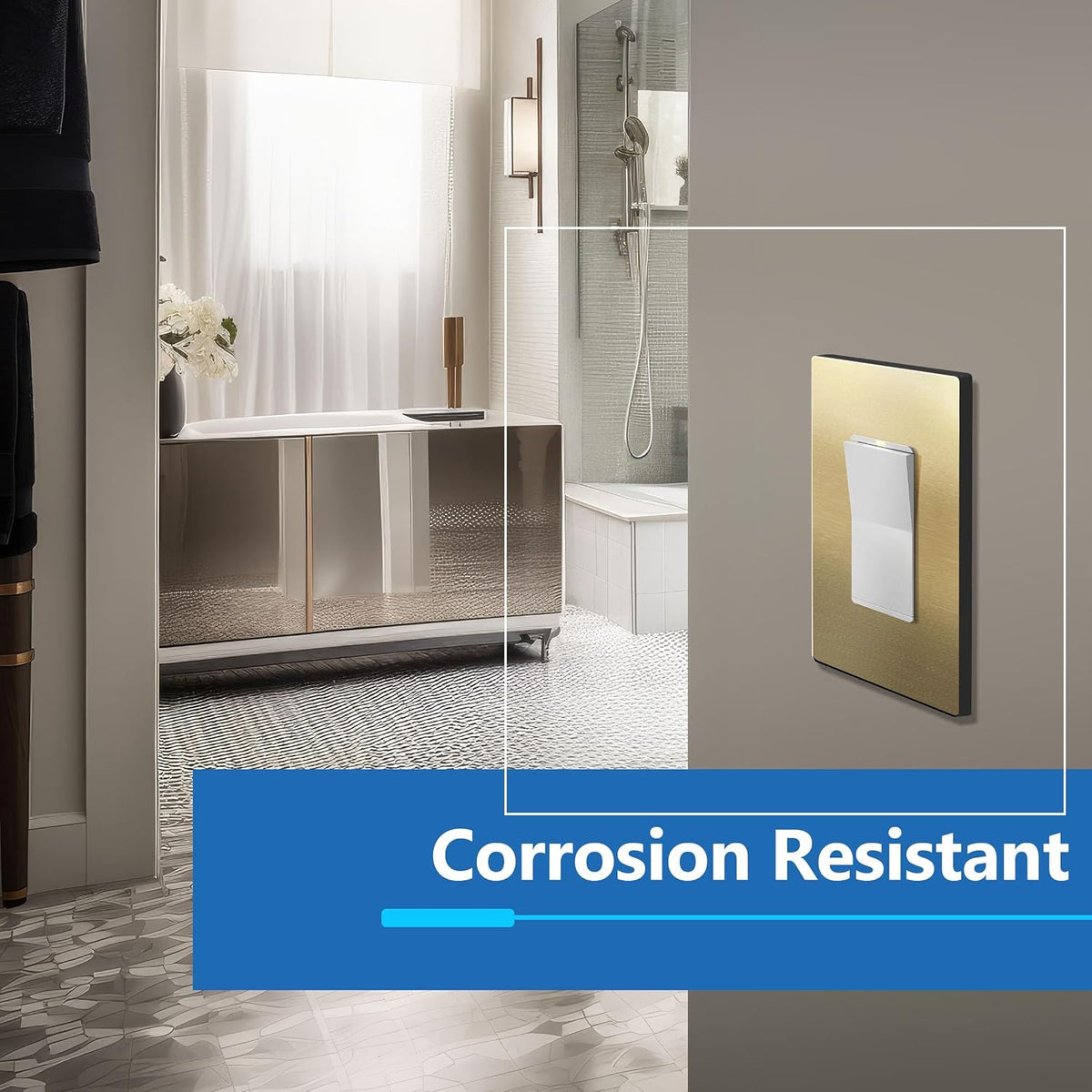 LIDER Screwless Metal-Surface Wall Plate, Mid-Size 1-Gang, 2-Pack | Temperature And Impact Resistant, Decorator Switch