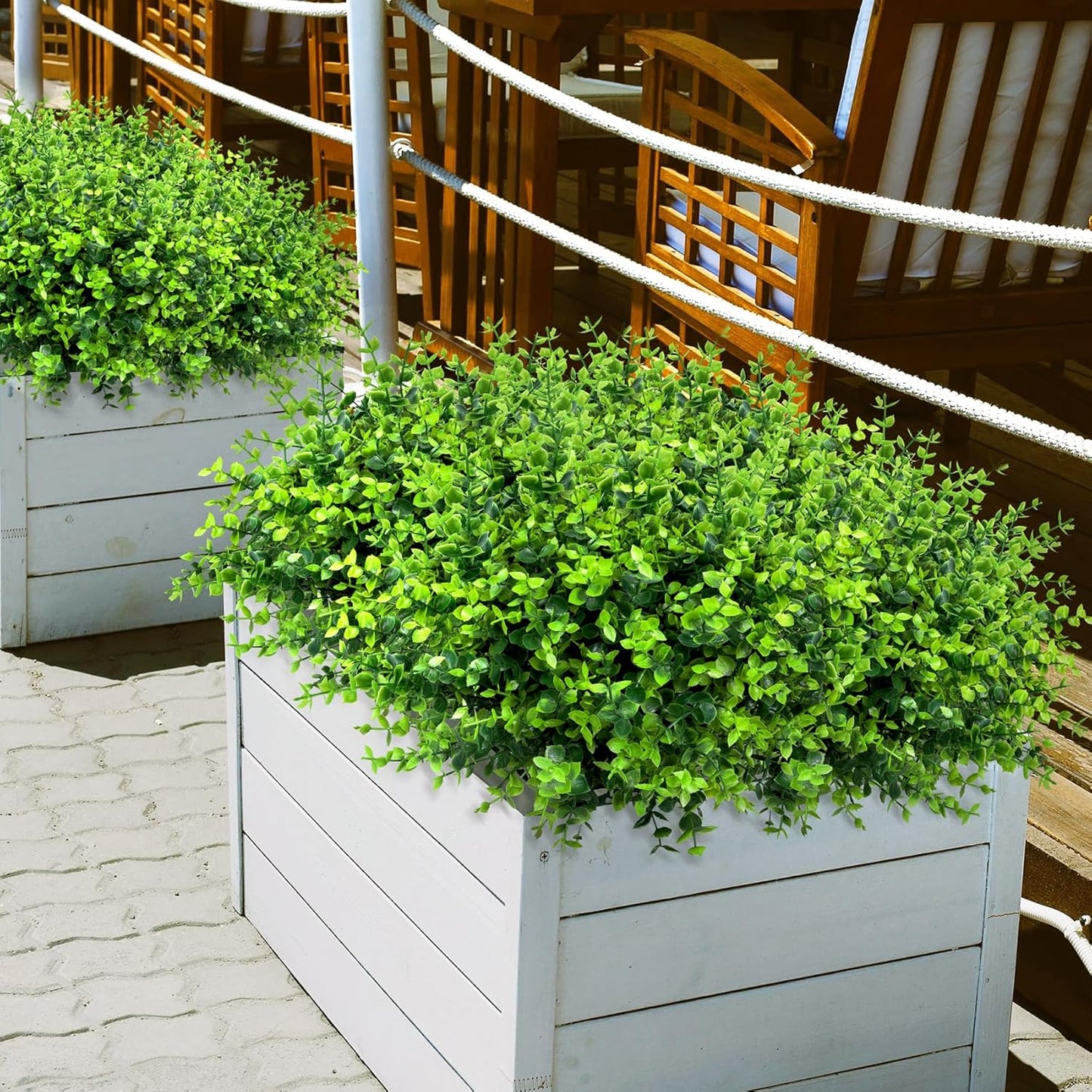 24 Bundles Greenery Artificial Plants Outdoors / Set of 24