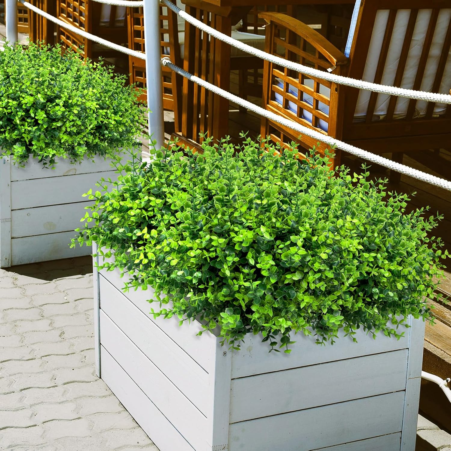 24 Bundles Greenery Artificial Plants Outdoors / Set of 24