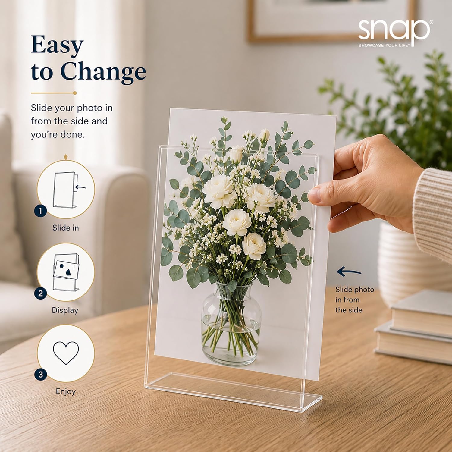 Acrylic Self Standing Photo Frames / 4 x 6 / Clear / Set of 12