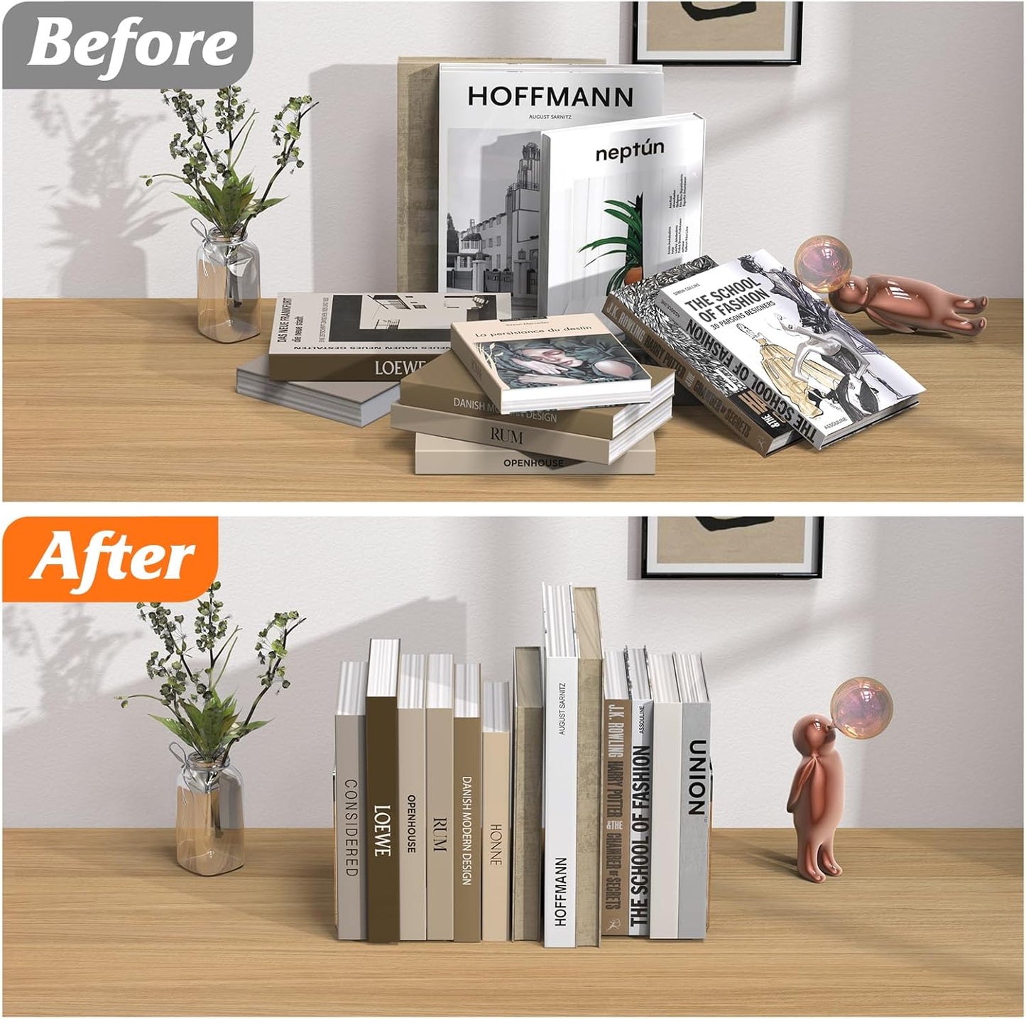 Acrylic Bookends / Book Ends / Clear / Set of 6