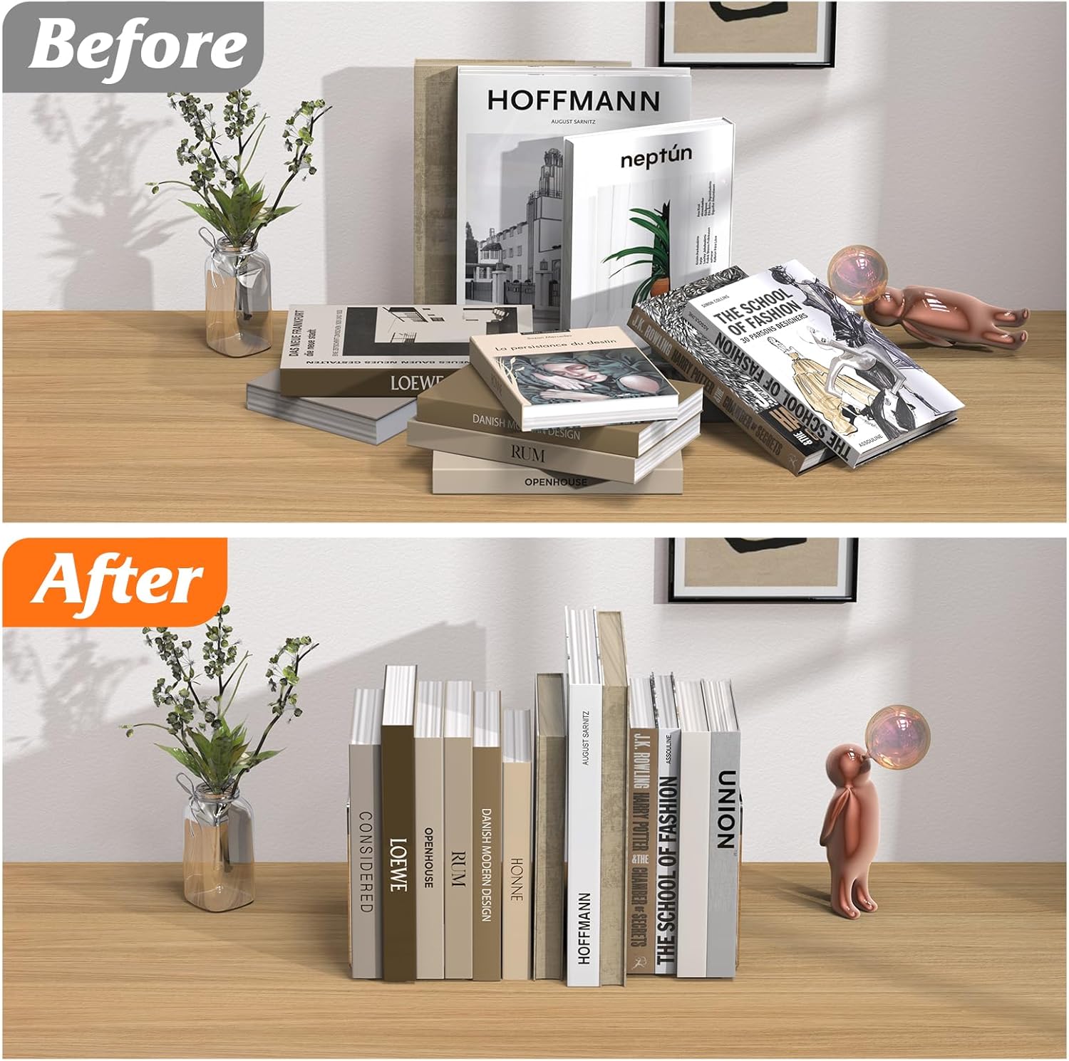 Acrylic Bookends / Book Ends / Clear / Set of 6