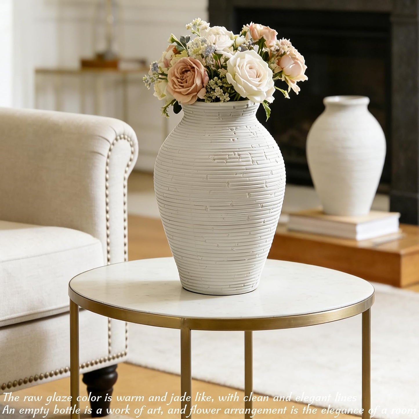 Ceramic Flower Vases / 8.1 Inch / Set of 2