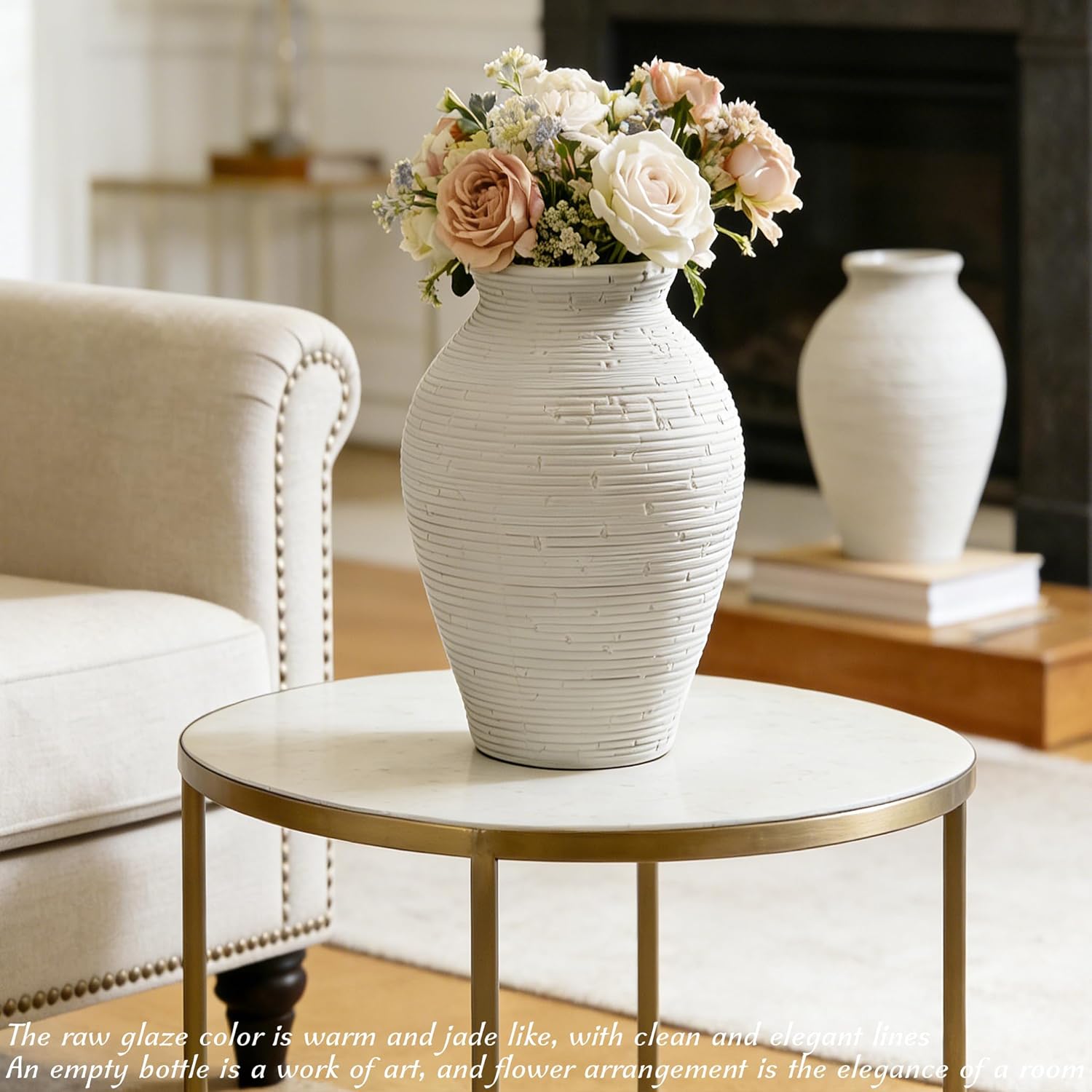 Ceramic Flower Vases / 8.1 Inch / Set of 2