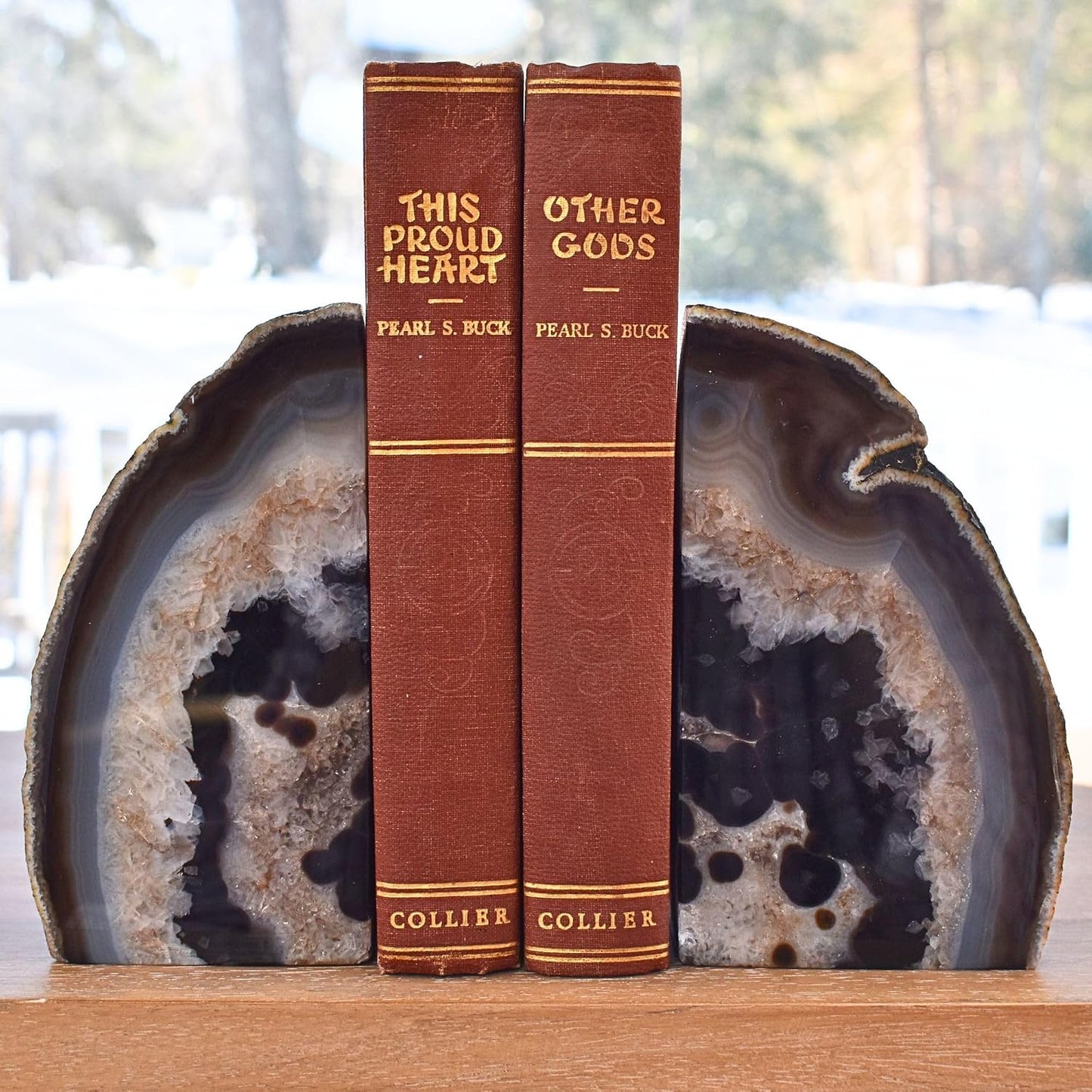 Agate Bookends / Natural / A+ Grade 6 - 8 Lbs