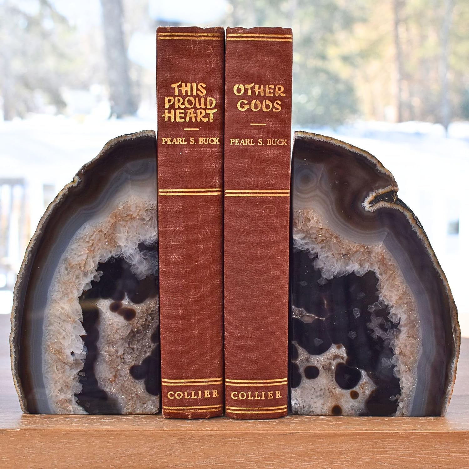 Agate Bookends / Natural / A+ Grade 6 - 8 Lbs