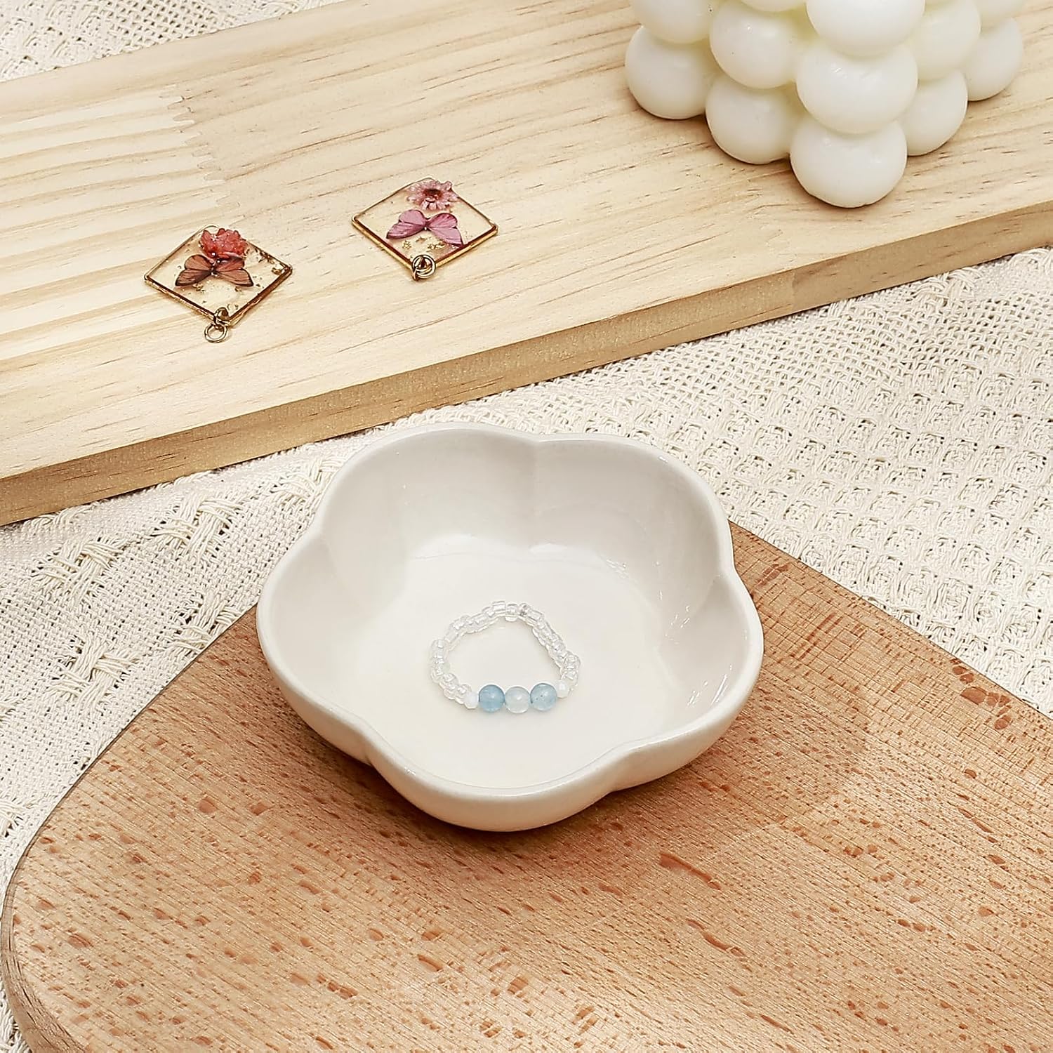 Decorative Plate Tray / Flower Key Holder Bowl for Women