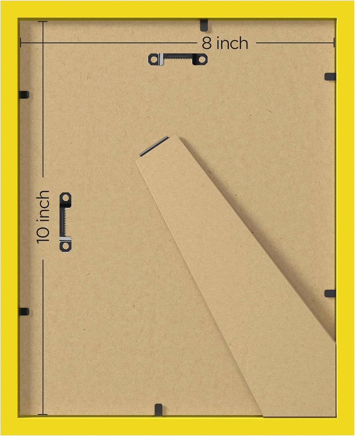 eletecpro 8x10 Picture Frames, Acrylic Cover, Yellow, Set of 10 | Display Photo 5x7 with Mat or 8x10 without