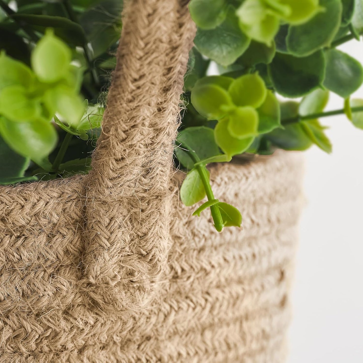 Jute Woven Storage Organizer Flower / 6.5"wx7"h / 6.5 Inch / Set of 2
