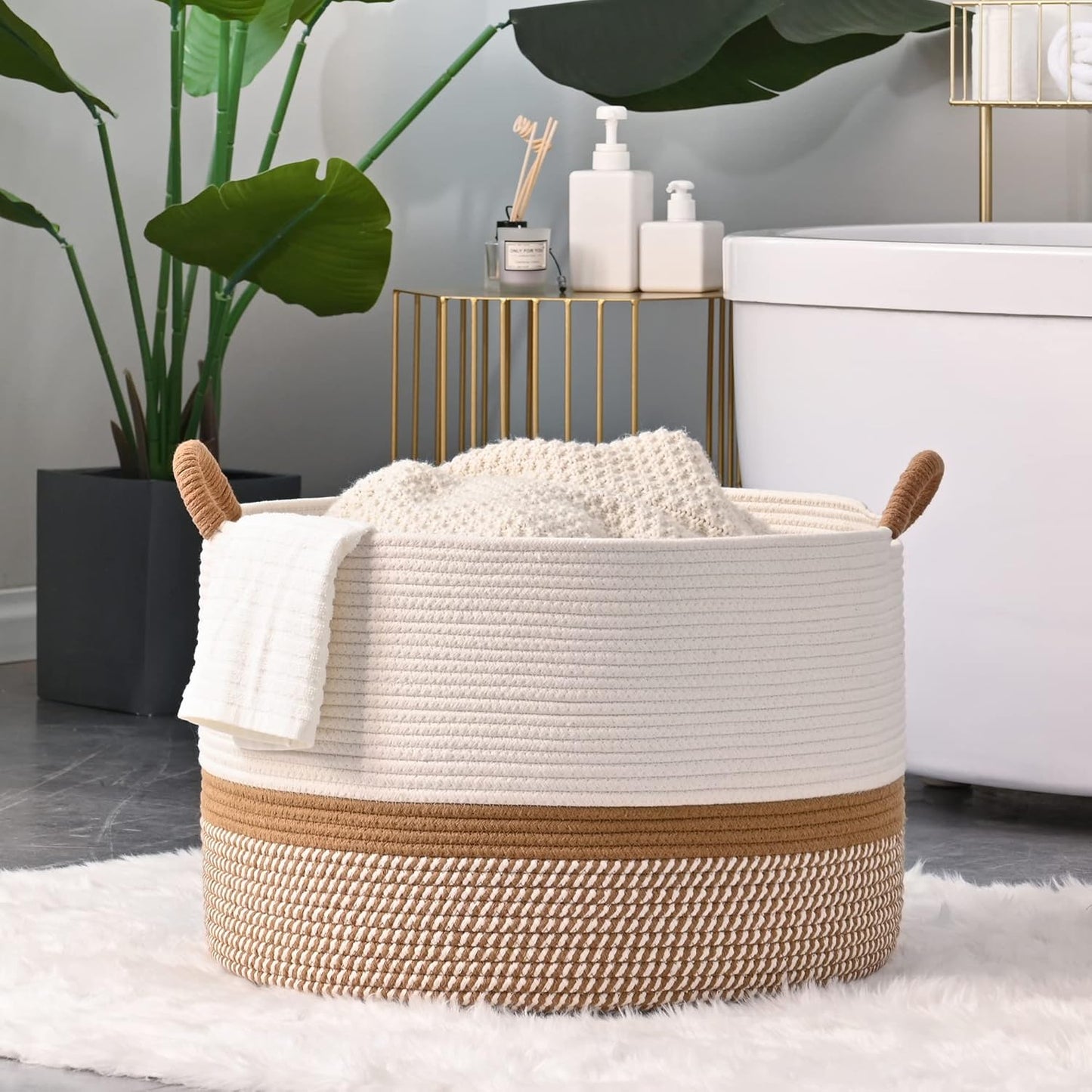 Woven Baskets for storage Baby Laundry Hamper / Brown / 20 x 13