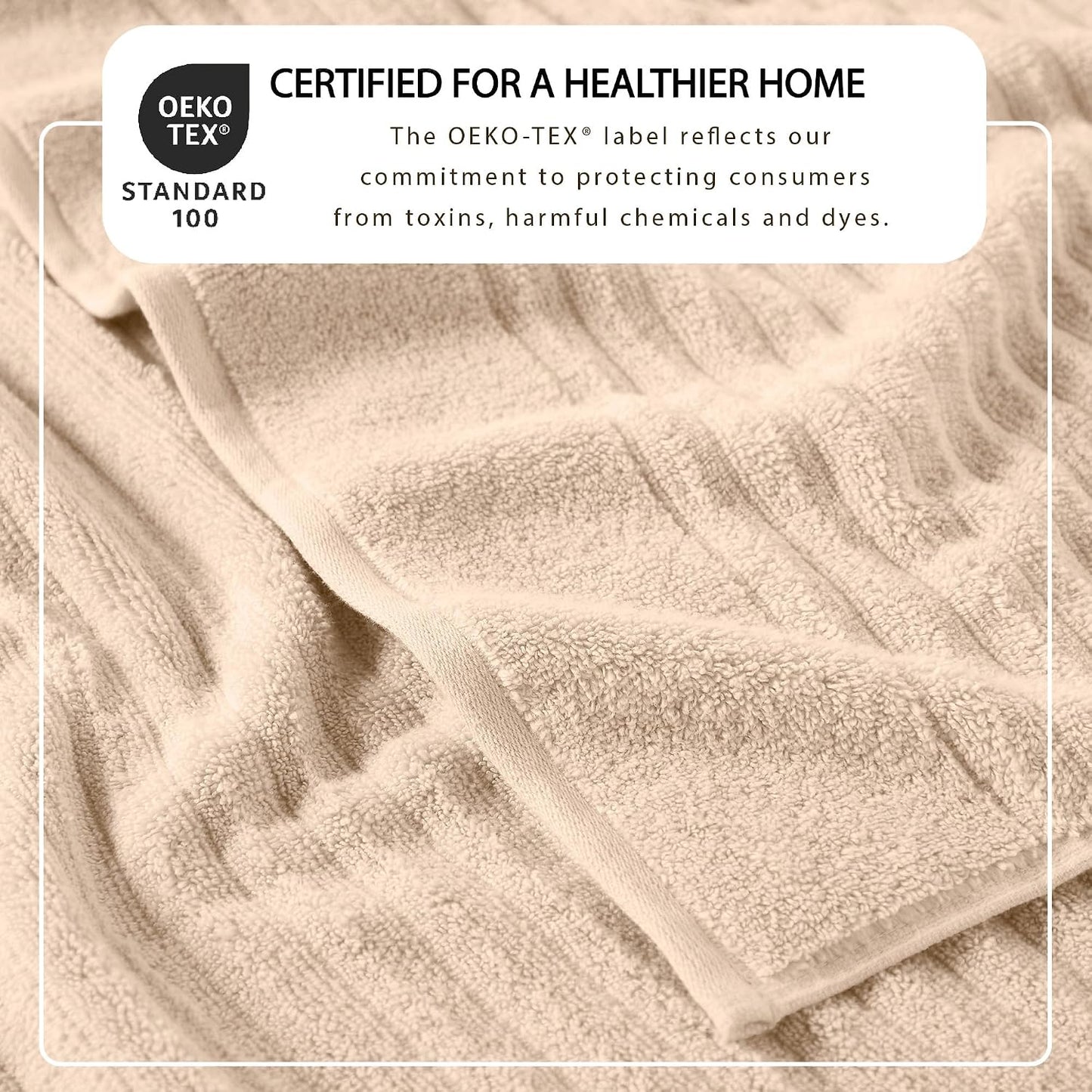 Great Bay Home Bath Towel Set - 100% Cotton 6 Piece Towel Set - Absorbent & Quick-Dry Towels for Bathroom (Dune)