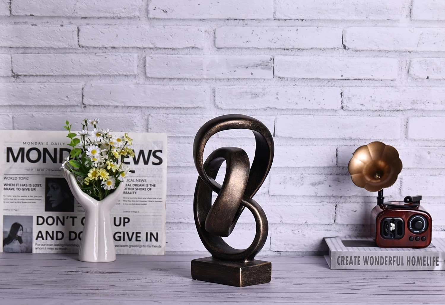 Modern Abstract Knot Sculpture / Bronze
