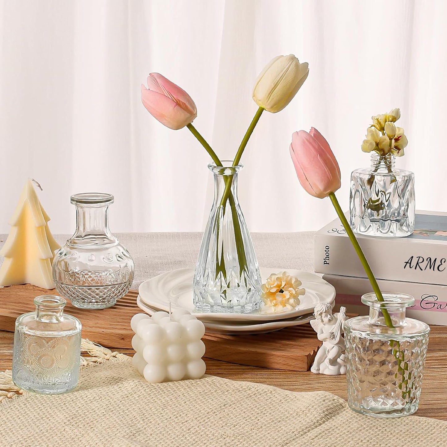 Mini Glass Vases for Flower / Clear / Set of 45