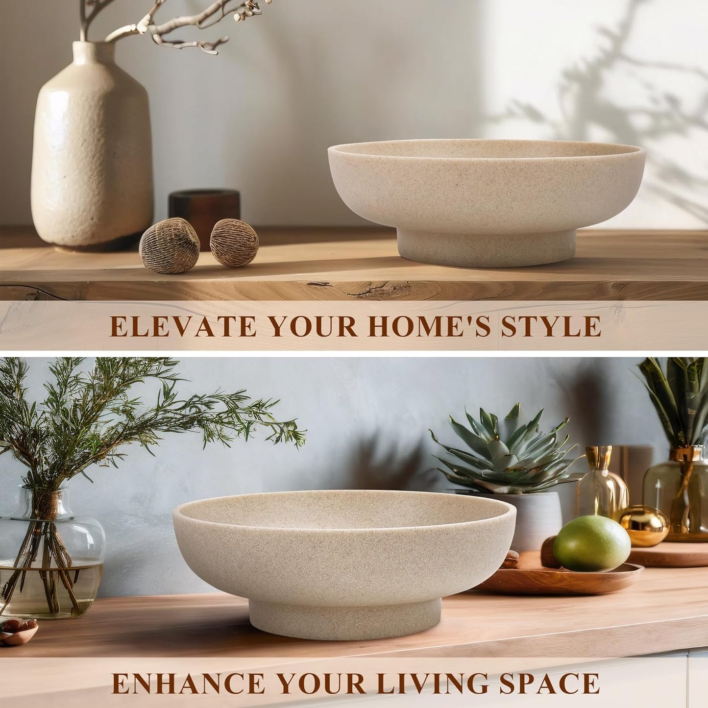 Modern Resin Fruit Bowl / Beige