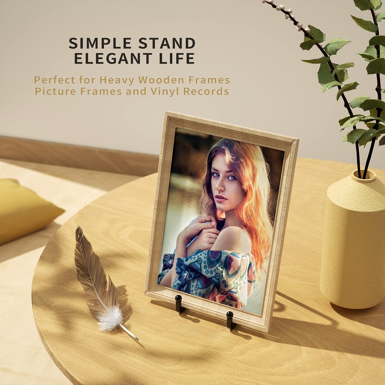 Metal Square Wire Plate Holder Display Stand + Picture Frame Stand / 6 Inch / Set of 4
