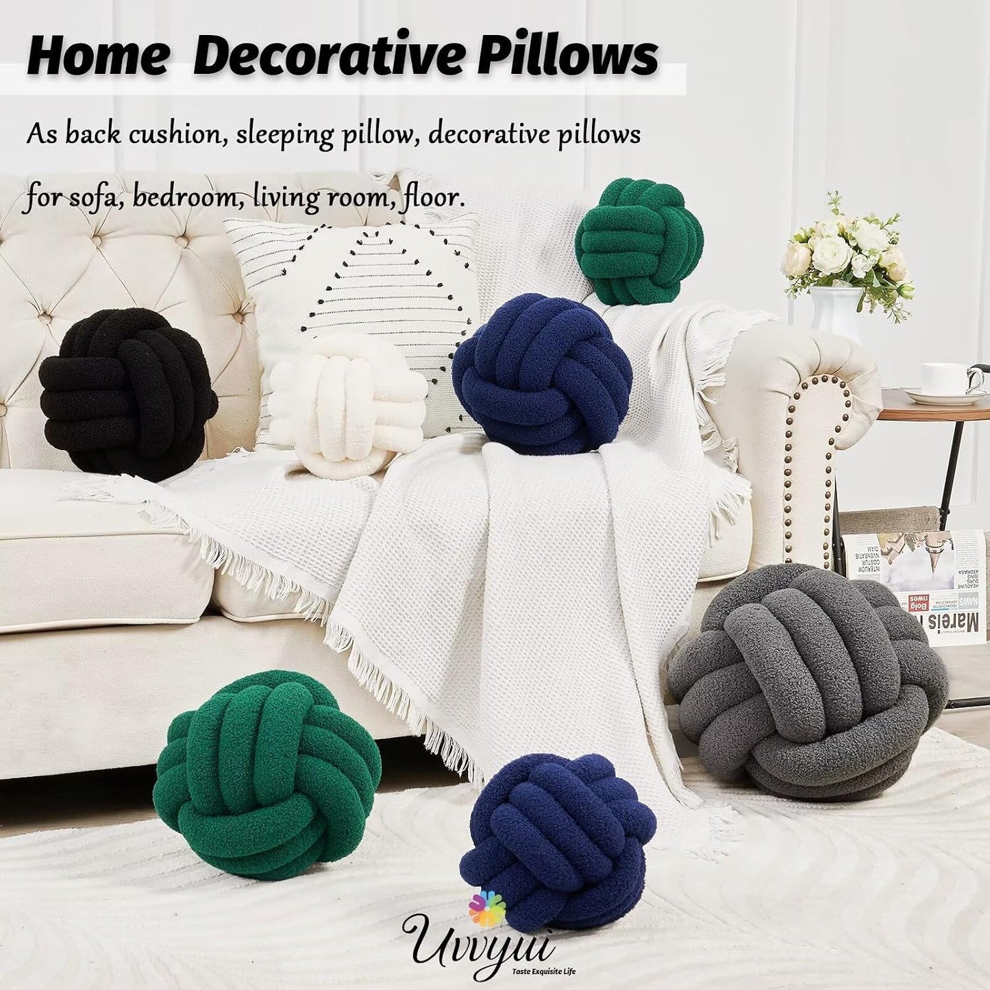 Knot Pillow Ball / Black / Small