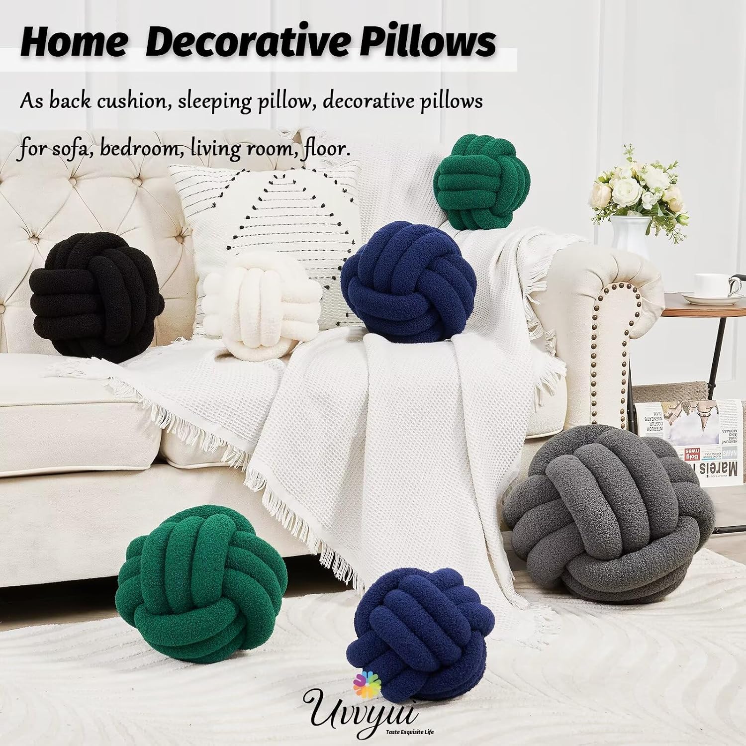 Knot Pillow Ball / Black / Small