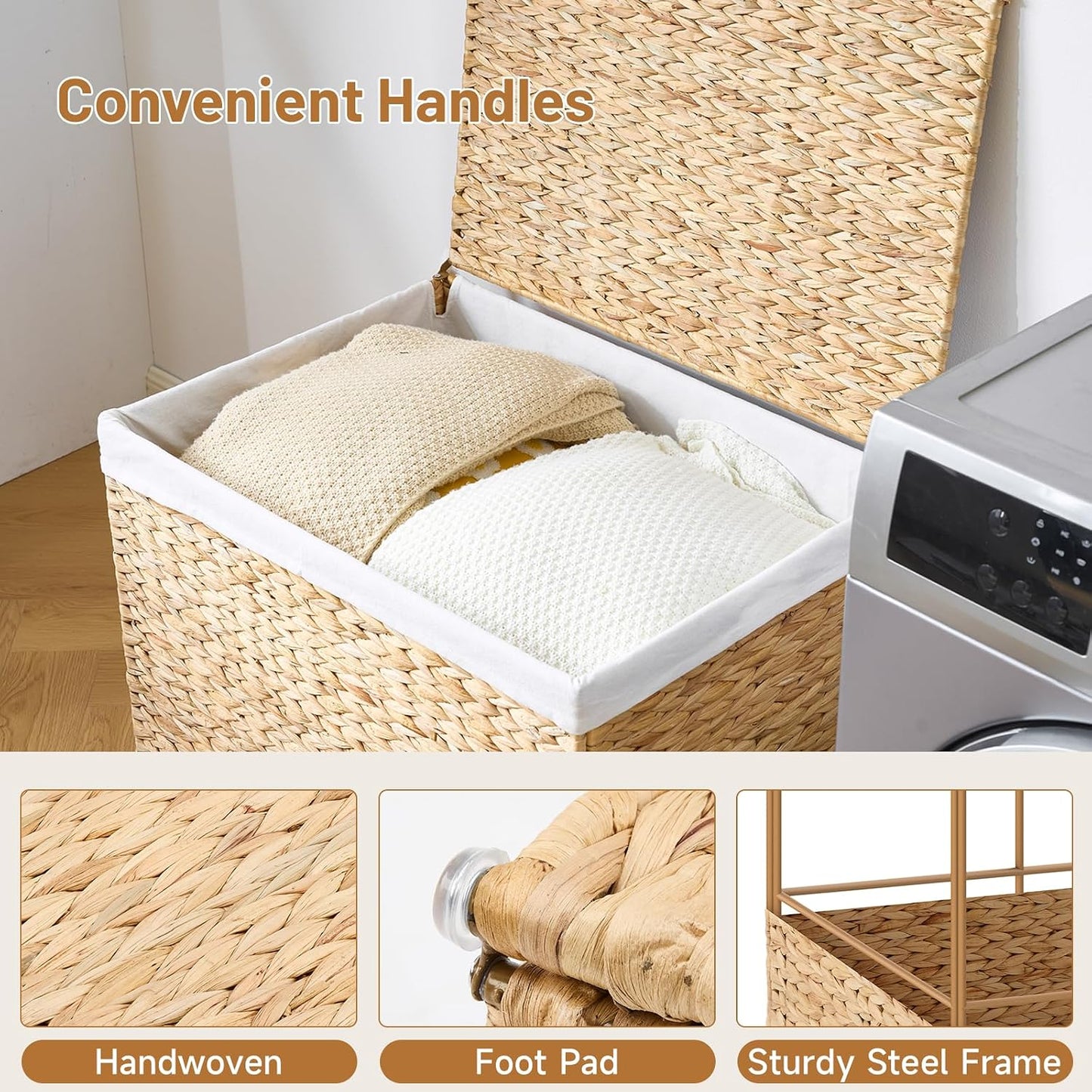 46.2 Gallon Wicker Shelf Basket / Natural / 27.6"L x 19.7"W x 19.7"H