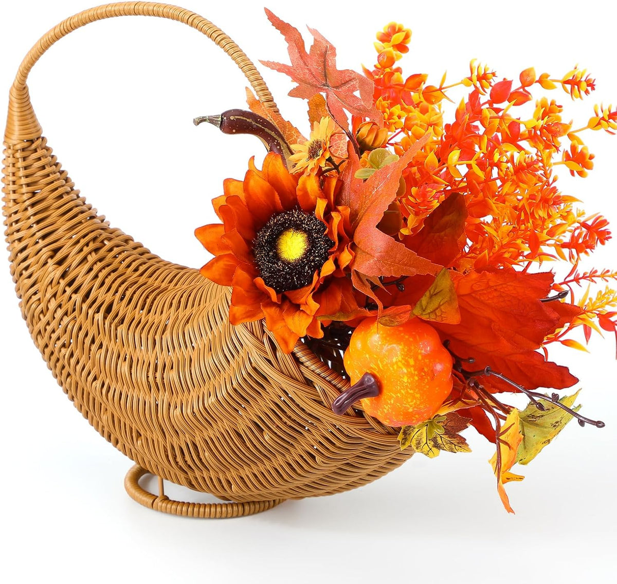Fall Cornucopia Basket Thanksgiving Table Harvest Fern Cornucopia