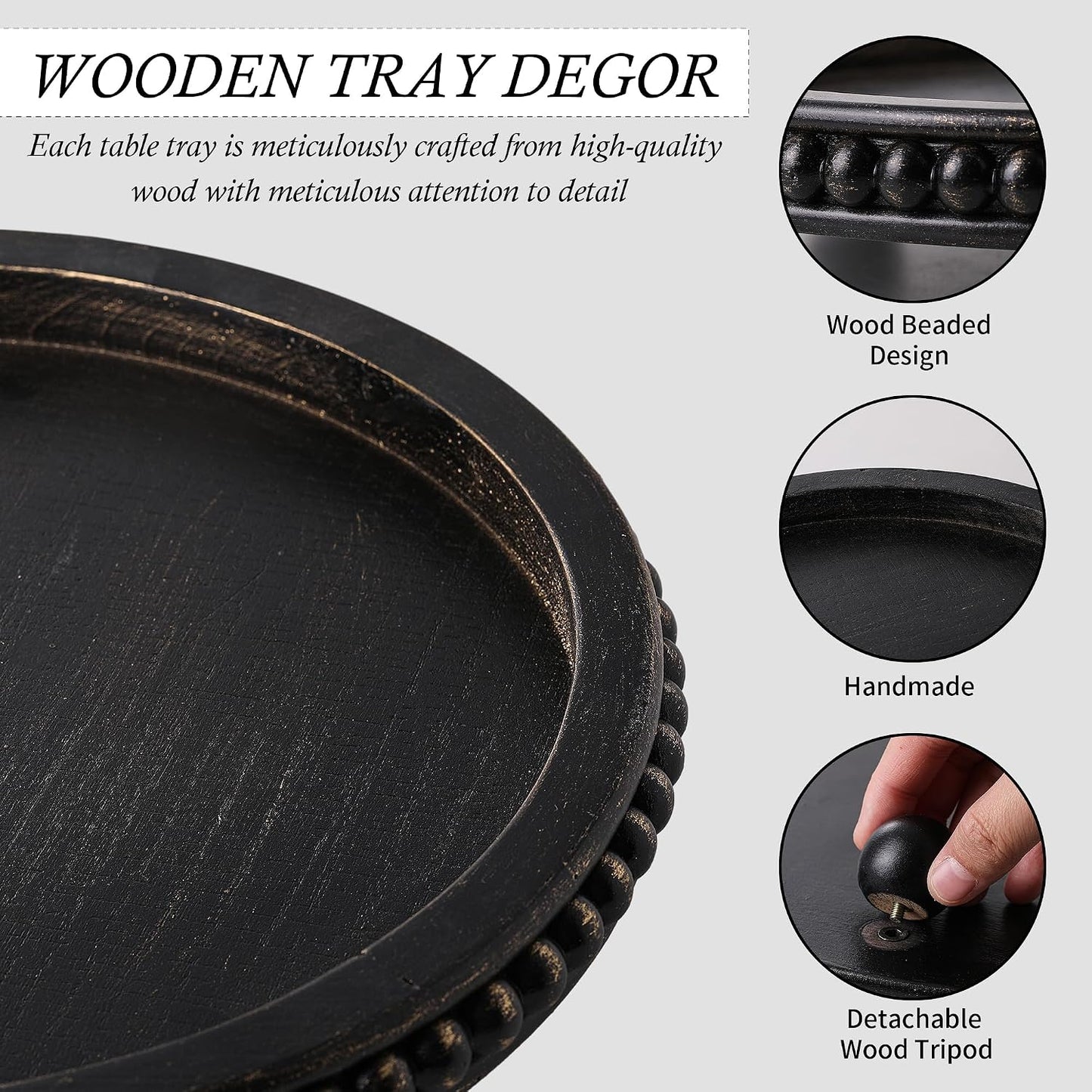 Wooden Decorative Tray / Black