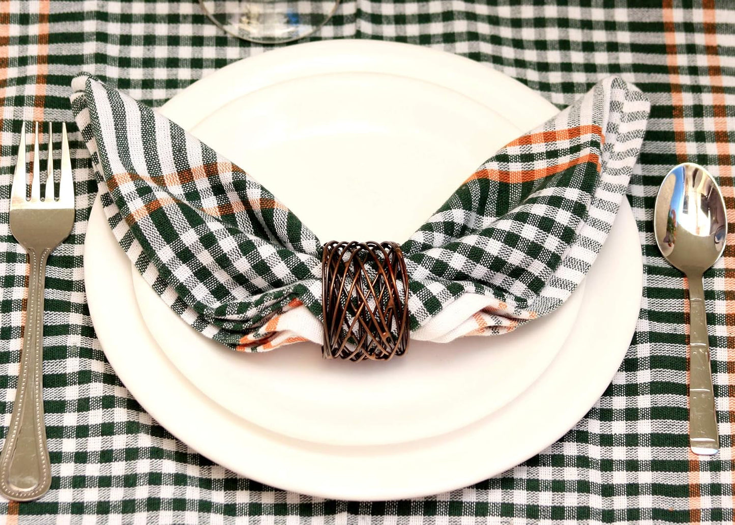 Alpha Living Home Mesh Metal Napkin Rings, Bronze, Set of 12 | Heavy-duty metal, spiral design, 2x2x1.5 in