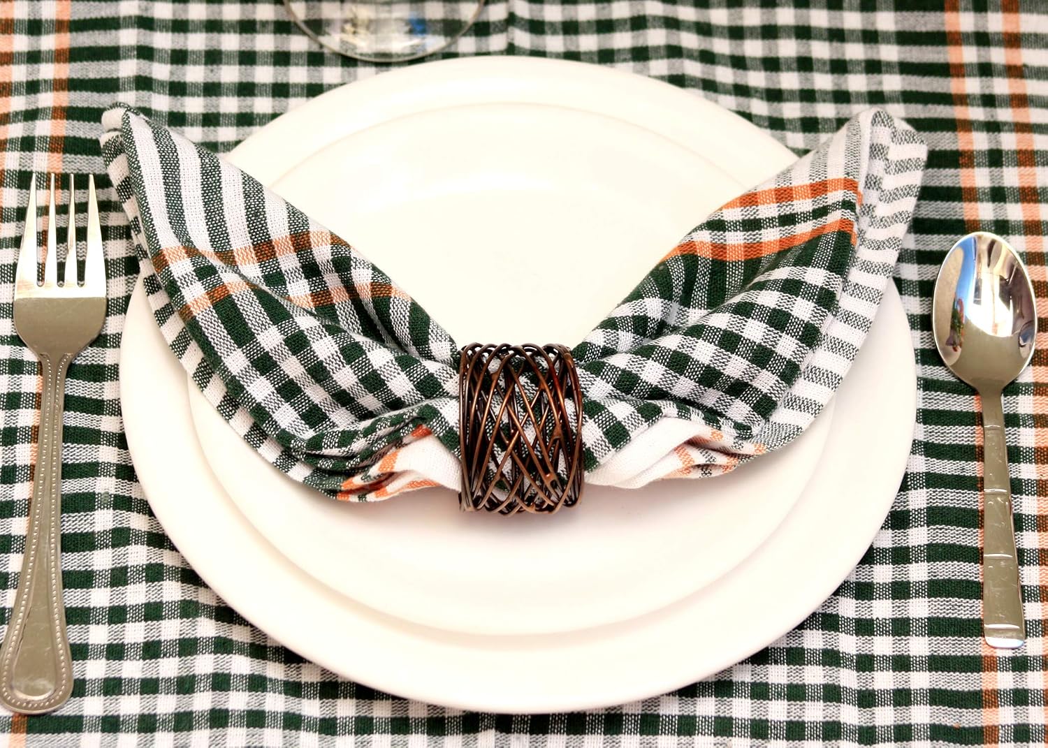 Alpha Living Home Mesh Metal Napkin Rings, Bronze, Set of 12 | Heavy-duty metal, spiral design, 2x2x1.5 in