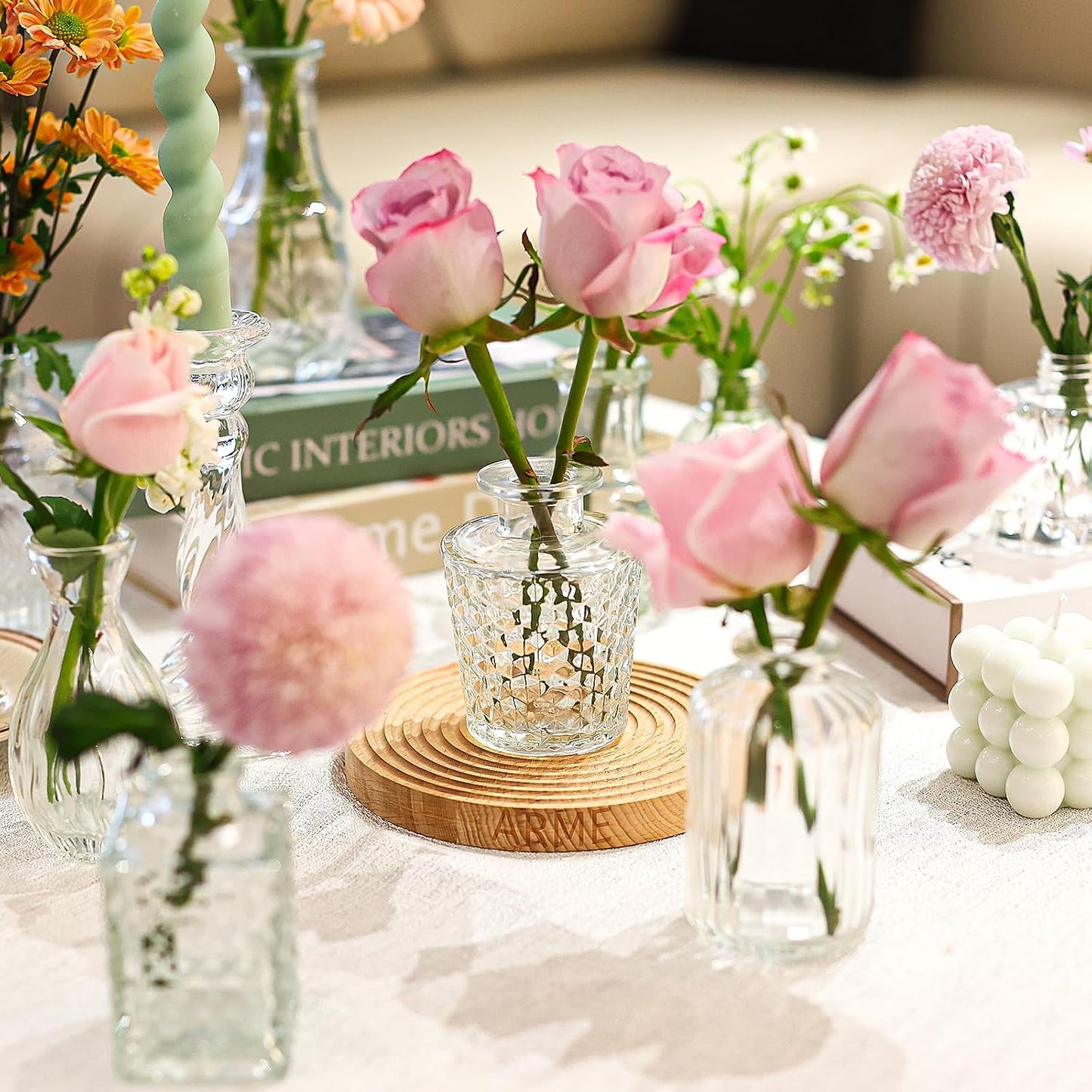 Glass Bud Vase Pcs / Clear / Set of 32