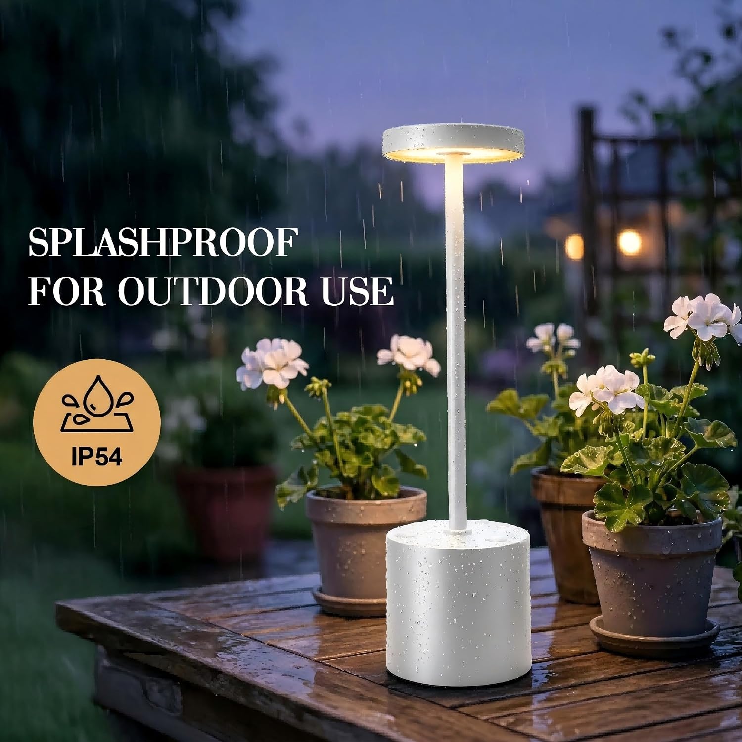 AUDLES White Cordless Table Lamp Set of 2, USB Rechargeable Touch Dimmable | Desk lamp with 3 color temperatures, touch