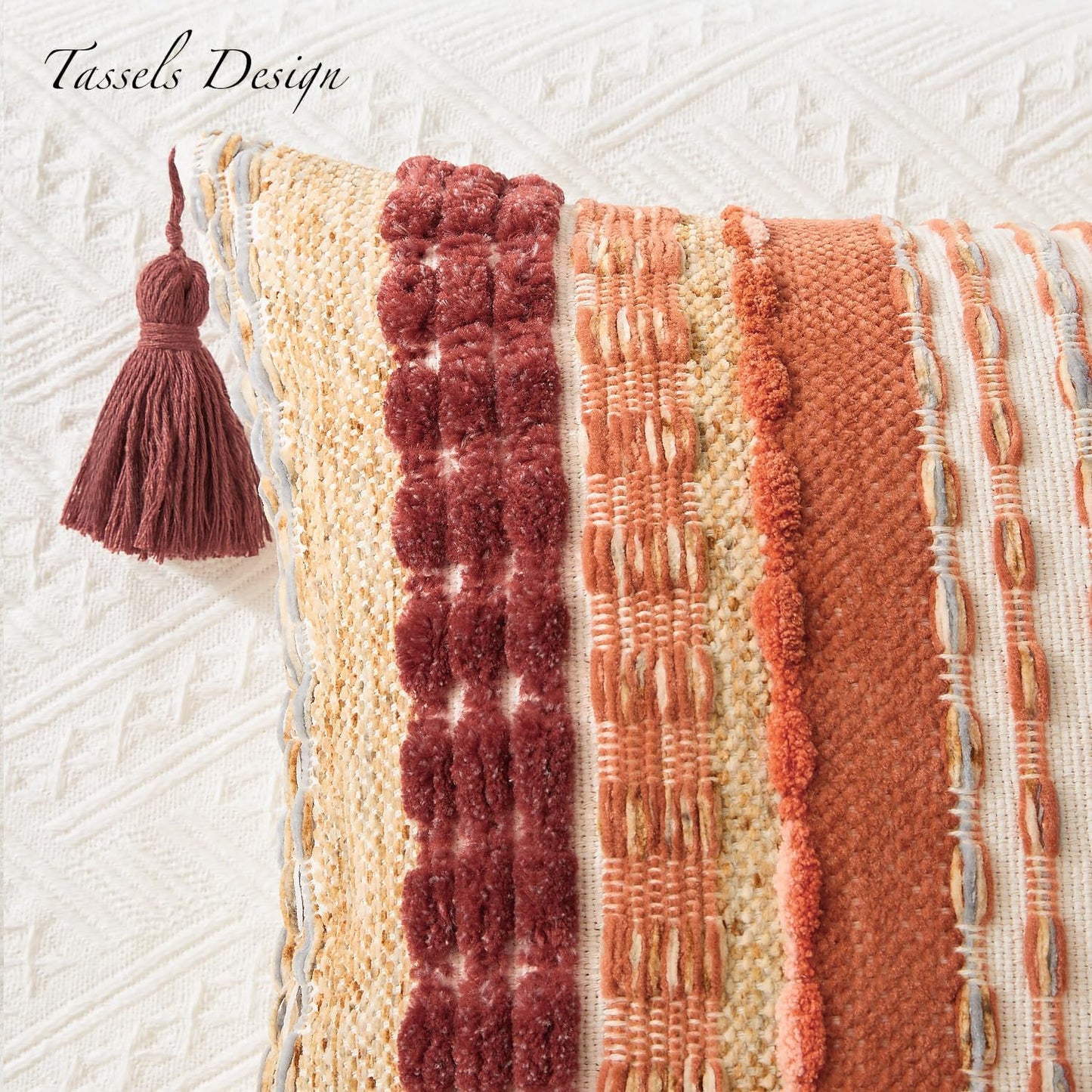 Kevin Textile Long Lumbar Pillow Cover Fall Boho Decorative Rectangle / 36 x 14 / Burnt Orange