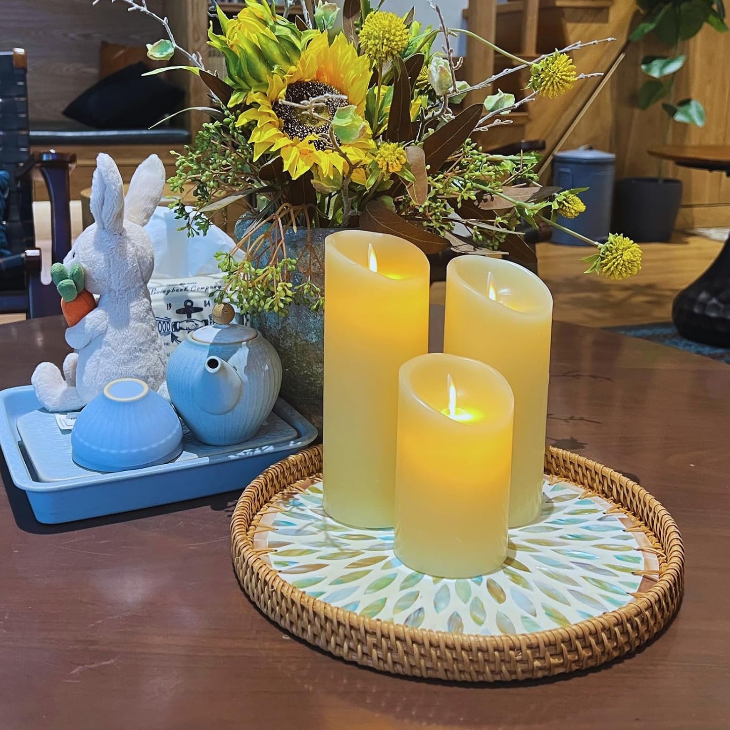 Round Wicker Tray / Galaxy Blue / Set of 2