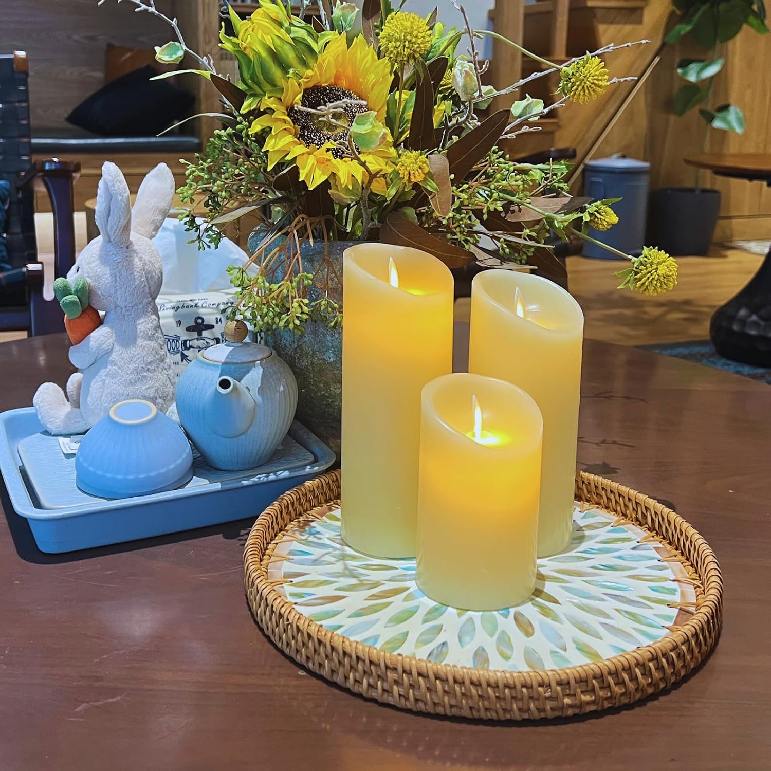 Round Wicker Tray / Galaxy Blue / Set of 2