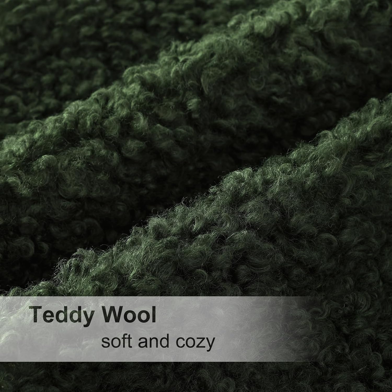 Faux Fur Decorative Sherpa Pillow Covers Fuzzy Accent Soft / Olive Green / 20 x 20 / Set of 2