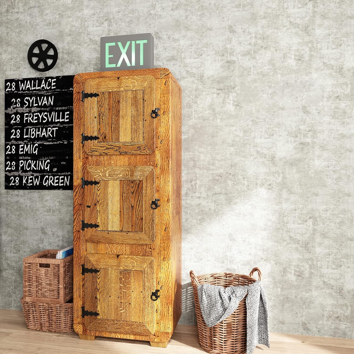 Distressed Concrete Wallpaper Peel and Stick Modern Limewash Wallpaper / 24''x118 / Light Grey