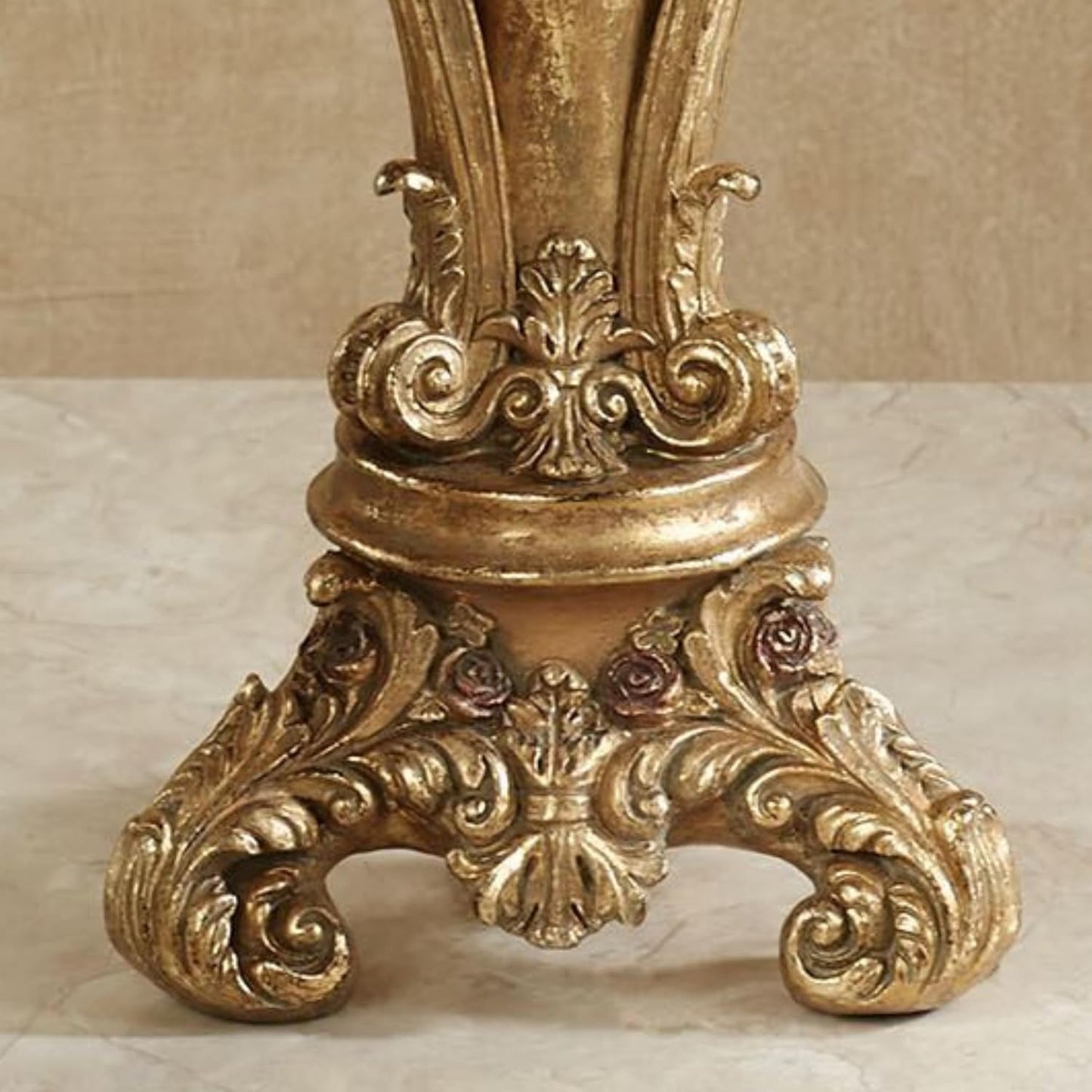 Touch of Class Angelique Ornate Candleholders Aged Gold Set of 3 | Victorian Style, Table Candleholder, For Dining Room