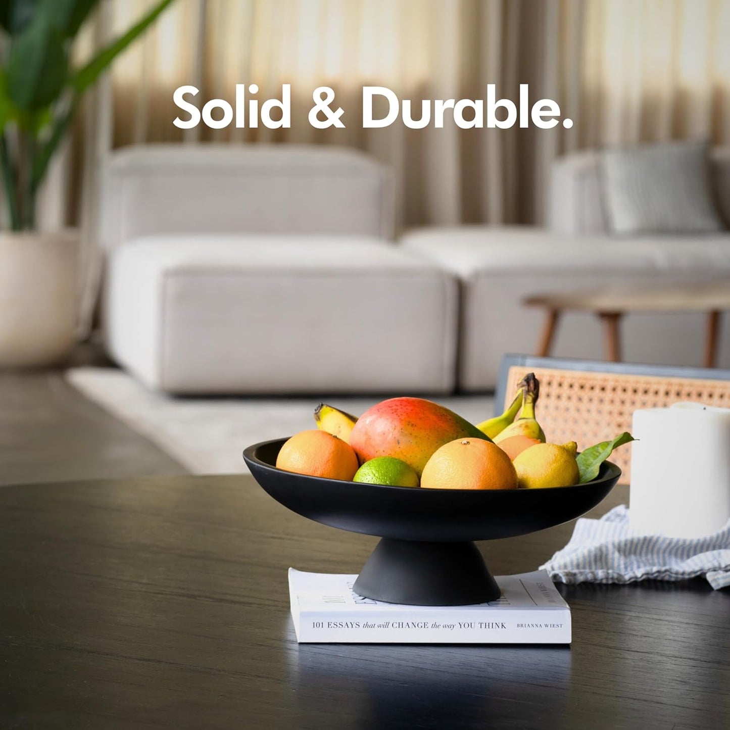 Modern Key Bowl for Entryway / Black / Pedestal