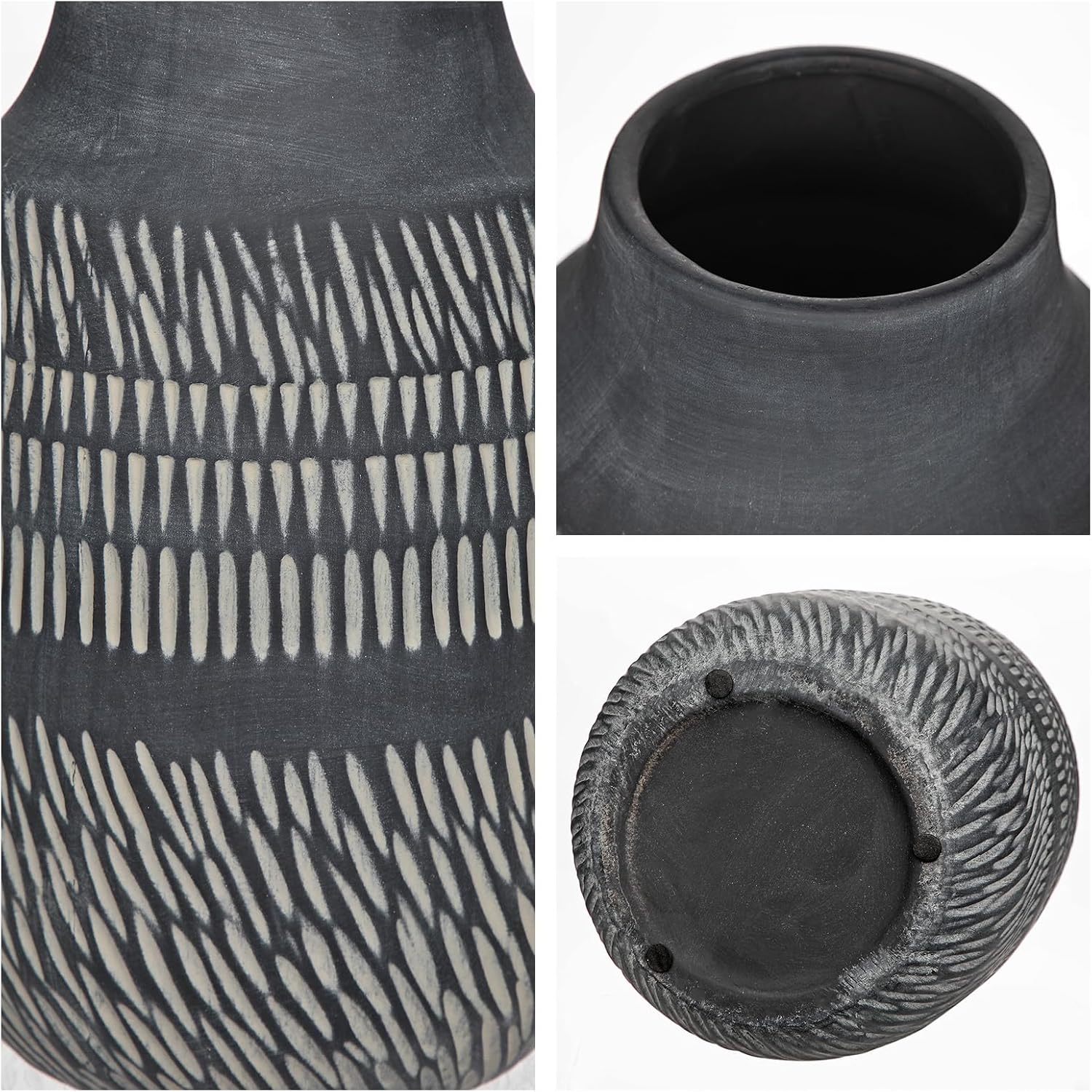 11" Rustic Farmhouse Vase / 11" Dark Gray