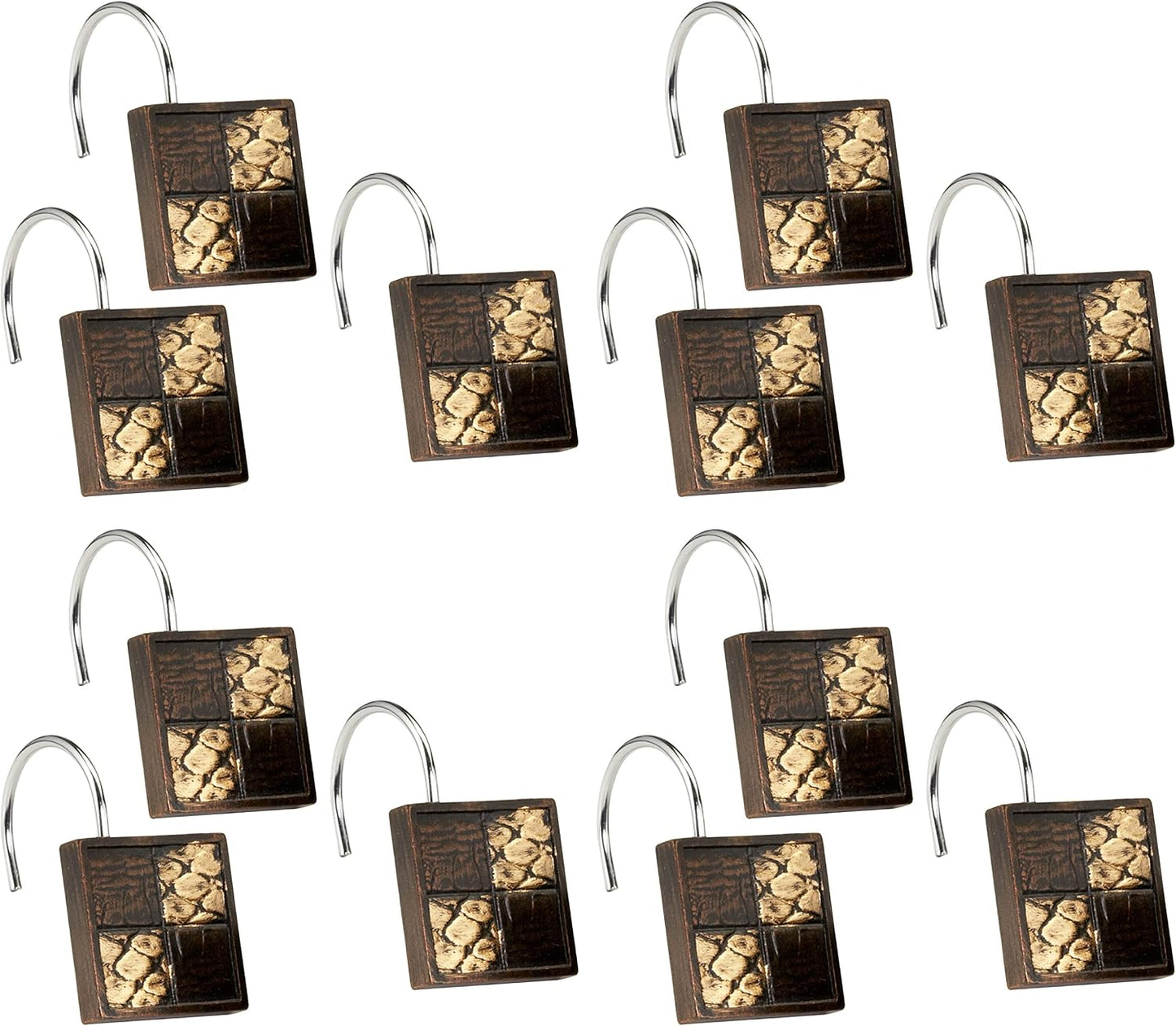 Zahari Home 13pc Zambia Animal Shower Curtain Set & Hooks - Classic Fabric Shower Curtain - Unique Western Country