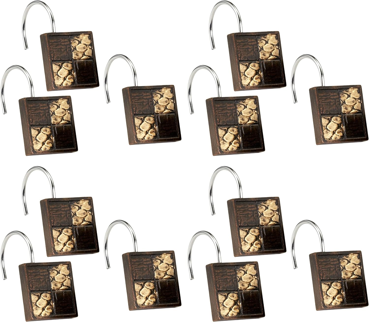 Zahari Home 13pc Zambia Animal Shower Curtain Set & Hooks - Classic Fabric Shower Curtain - Unique Western Country
