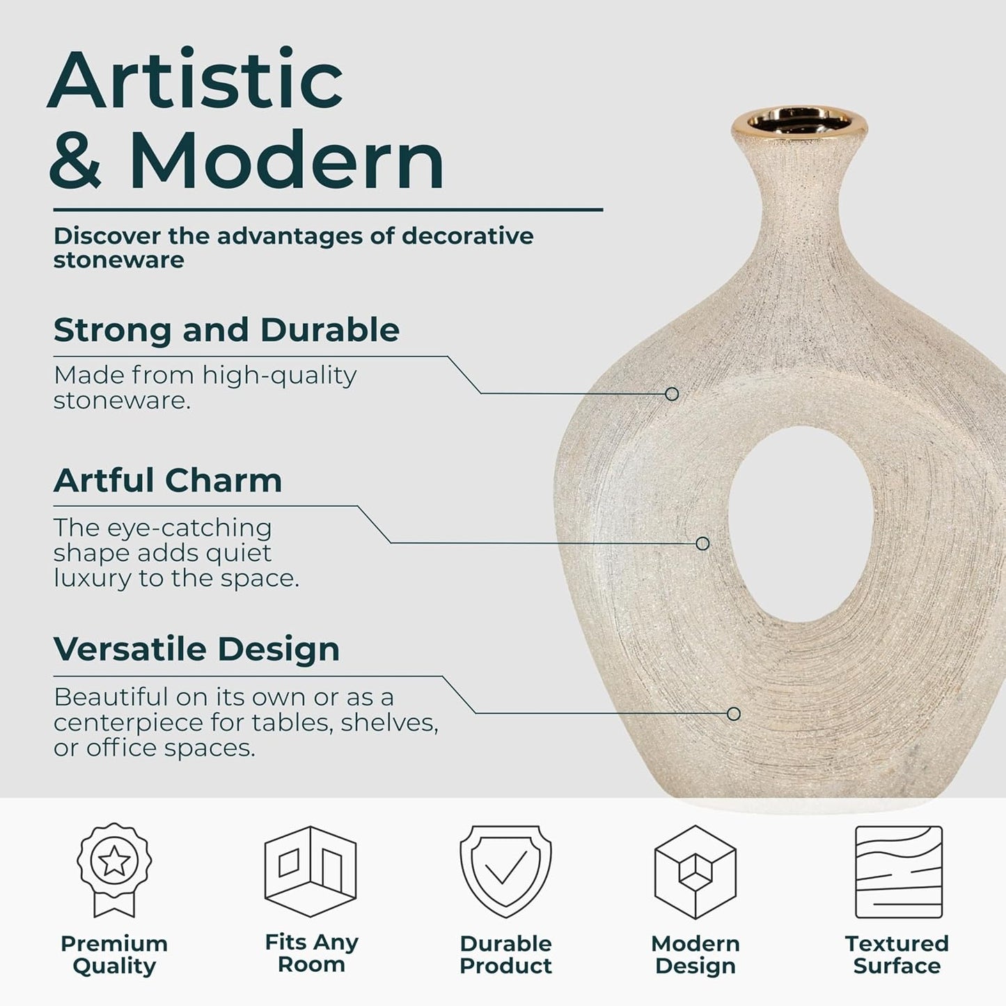 Ceramic Decorative Vases / Gold