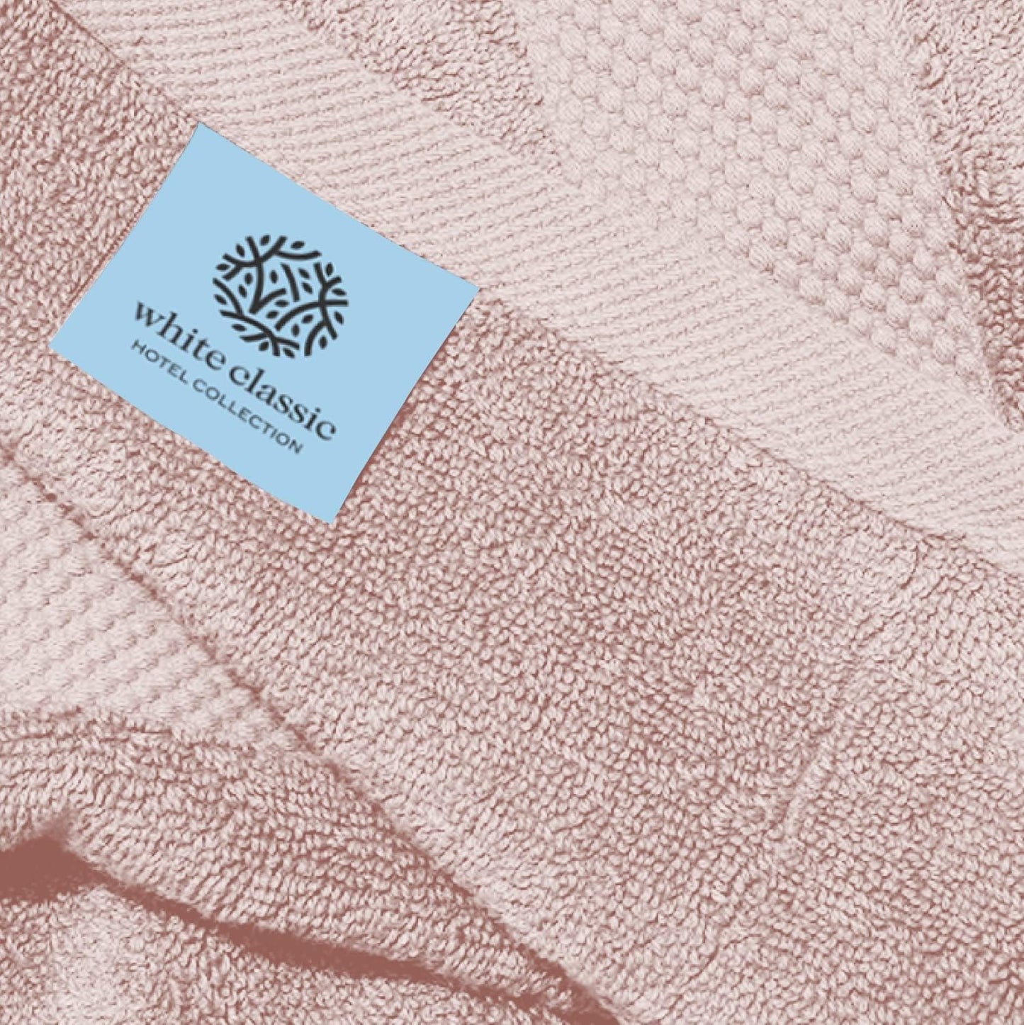 White Classic Luxury Pink Hand Towels - Soft 100% Turkish Cotton | Highly Absorbent Hotel spa Bathroom Towel Collection