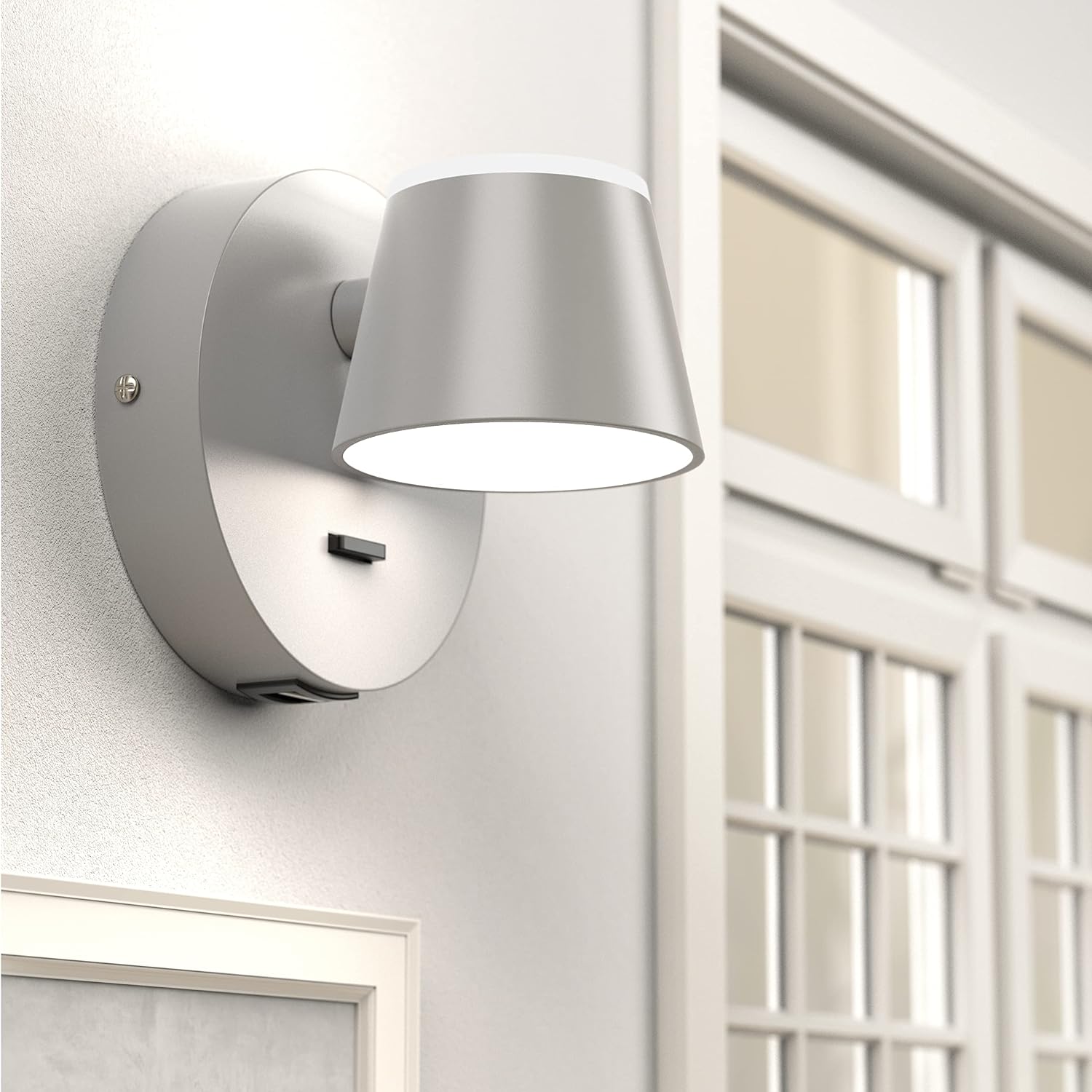 URSOLA Wall Light LED Wall Sconce with On/Off Switch USB Charging Port 110 Volt Hardwired Wall Lamp 350 Rotatable Up