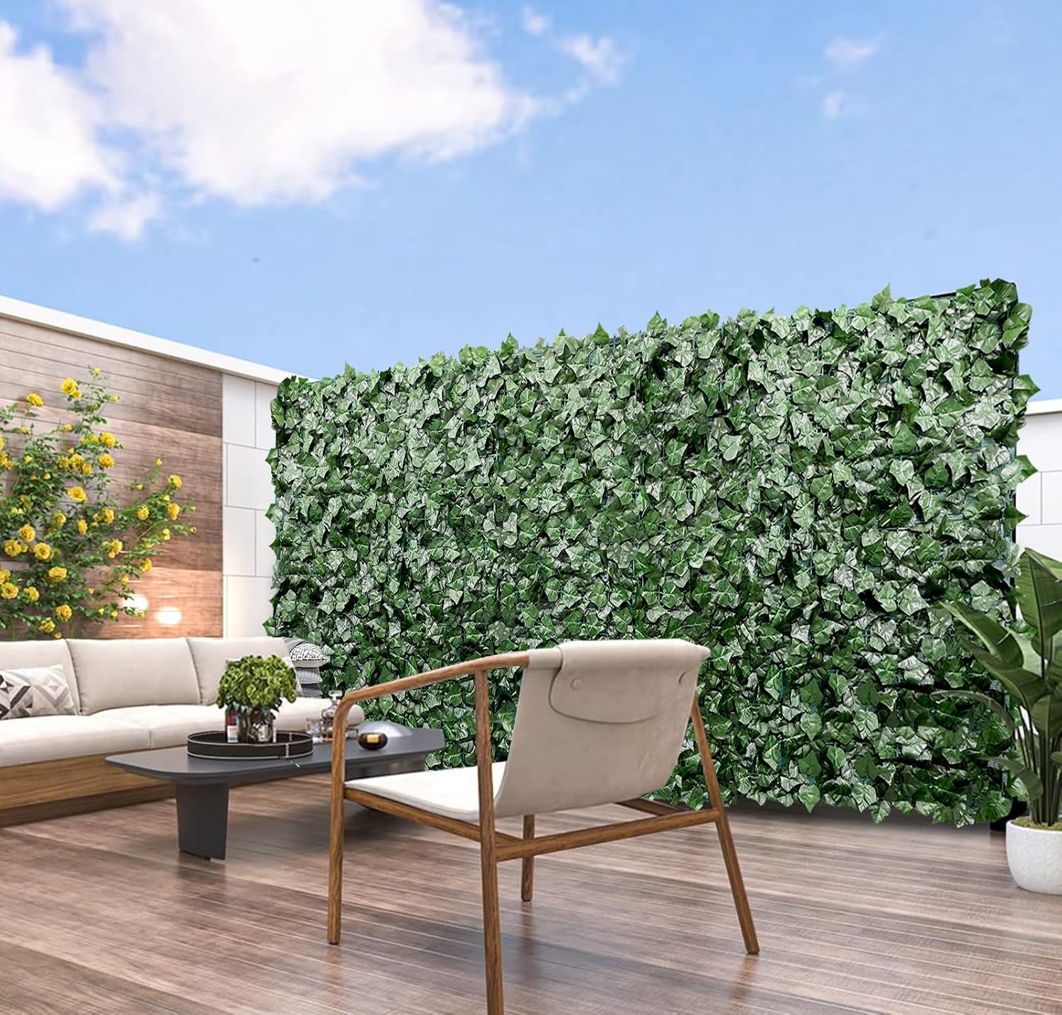 1PC ' Artificial Faux Ivy Leaf Decorative Fence Screen Faux Leaves Fence Cover Wall / 4' x 10