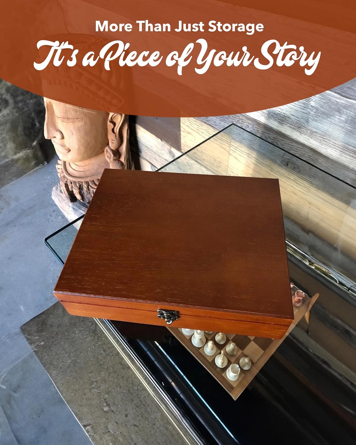 Light / Old World Wooden Box / Redwood